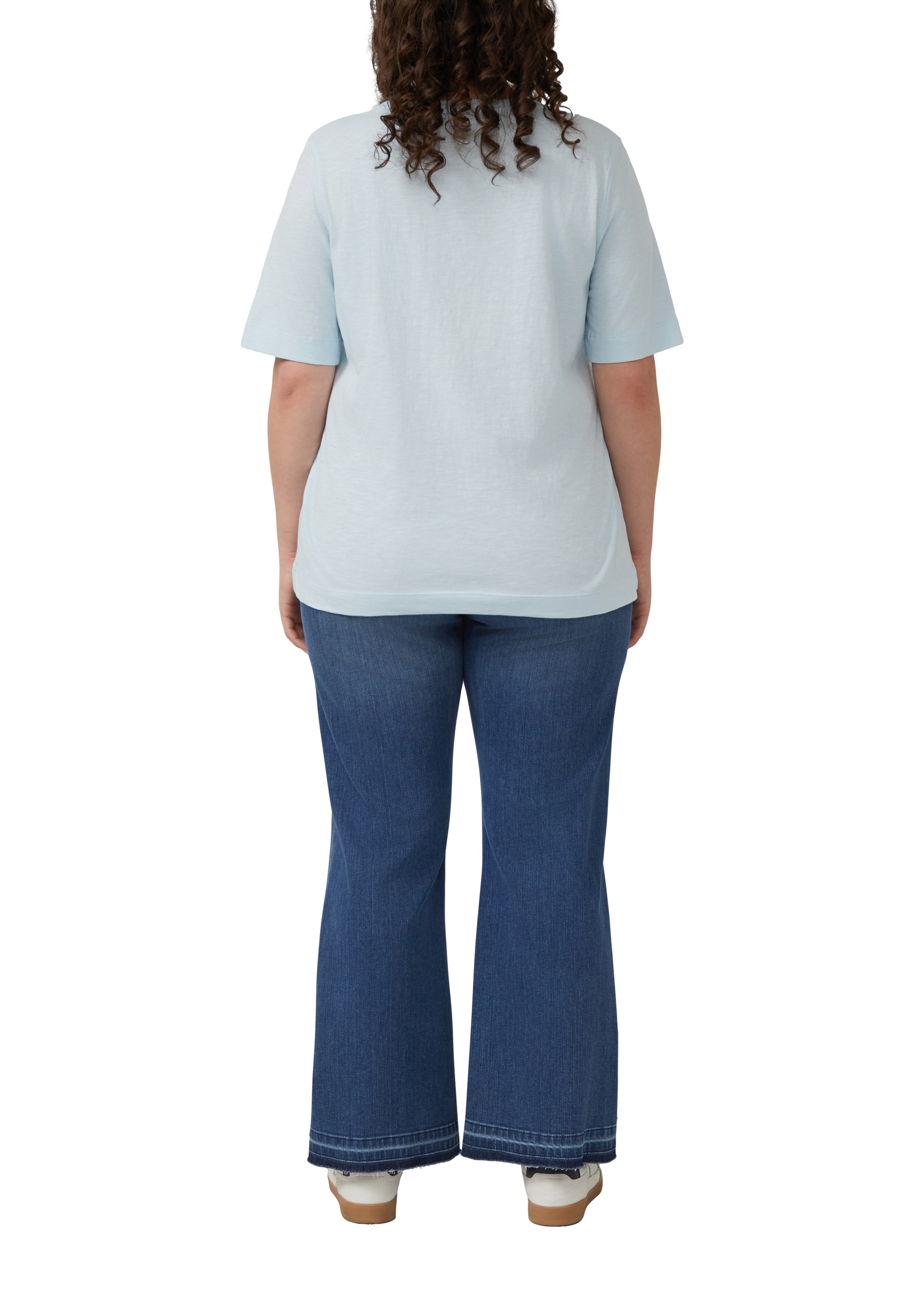 s.Oliver CURVE V-Shirt Sommershirt aus reiner Baumwolle/Große Größen