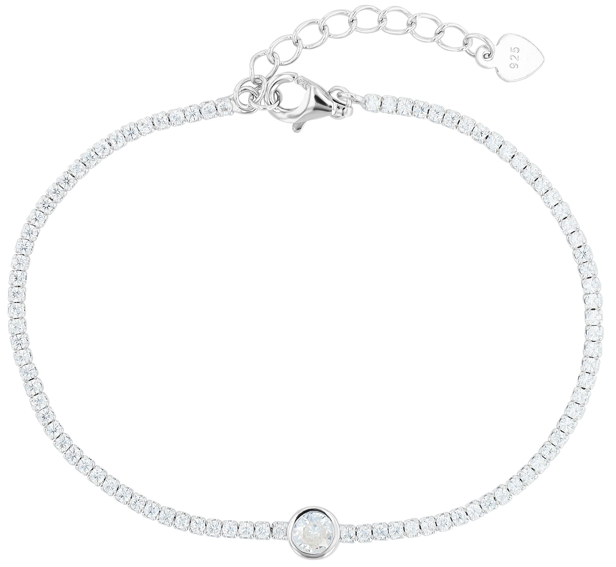 Adelia´s Armband »Damen Armband aus 925 Silber mit Zirkonia 17+3 cm«