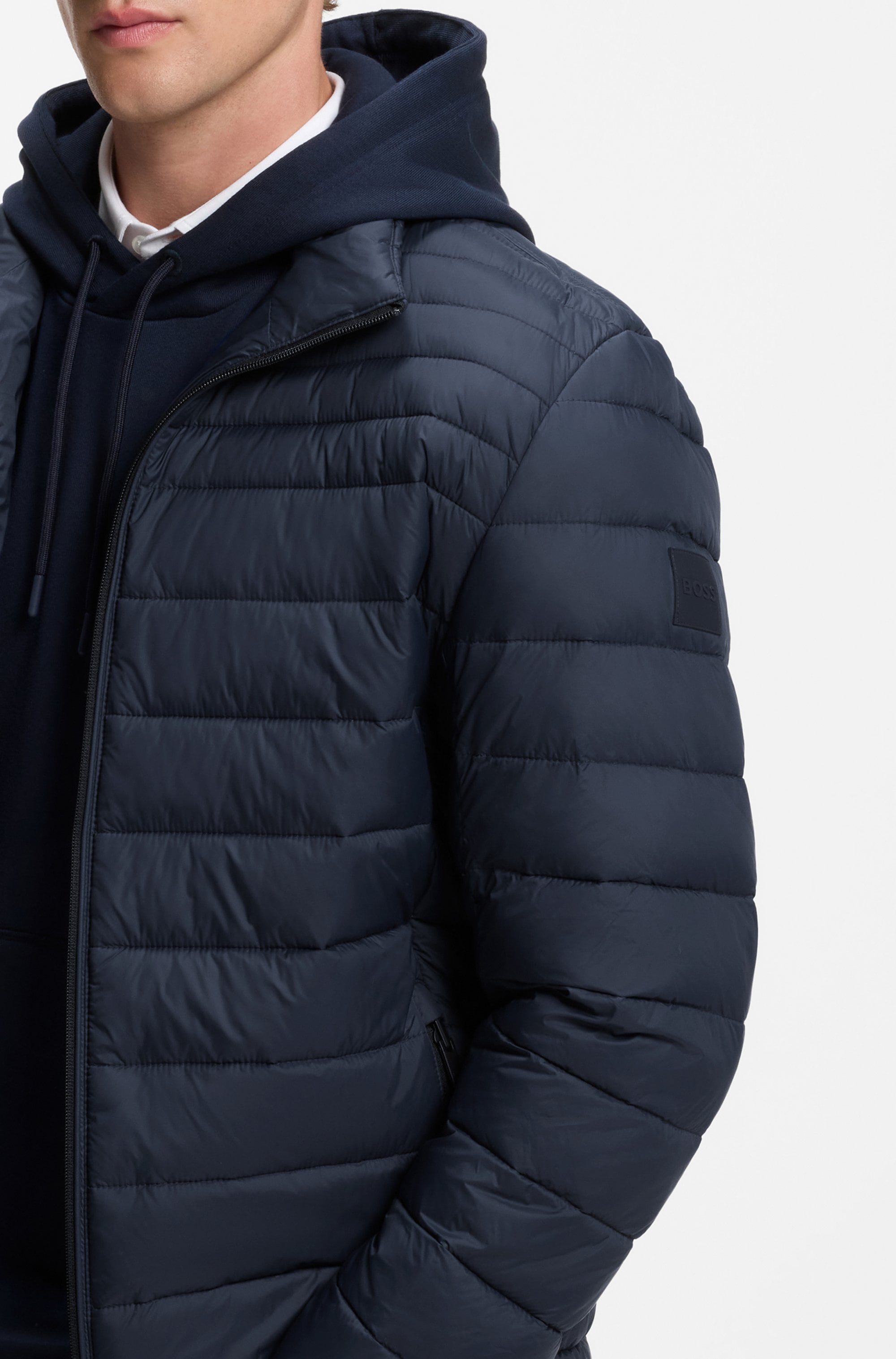 BOSS ORANGE Steppjacke »Oden« ohne Kapuze mit Stehkragen, slim fit, federleicht wasserabweisend