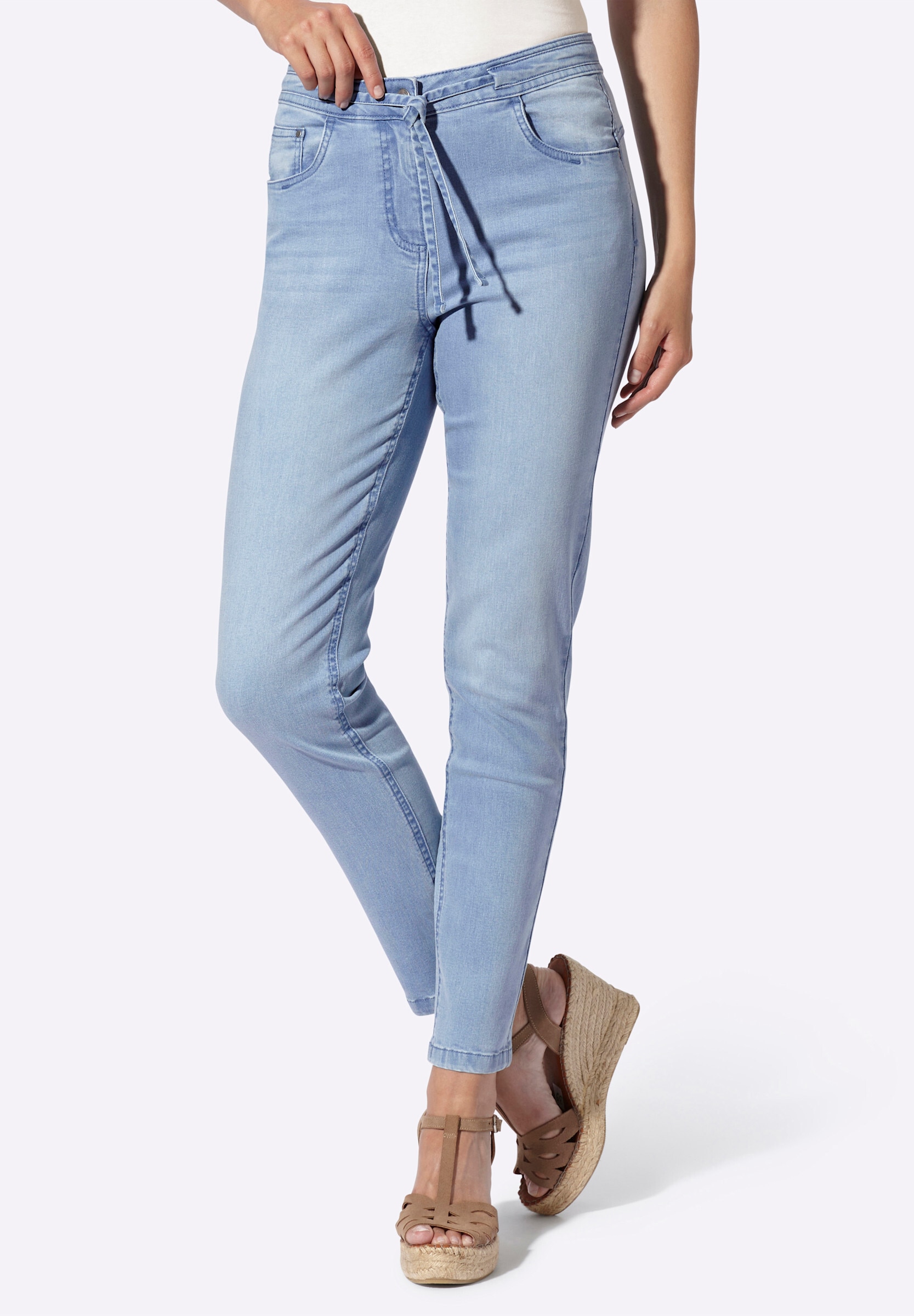 heine 5-Pocket-Jeans »Jeans 5-Pocket-Jeans mit Bindeband am Bund«