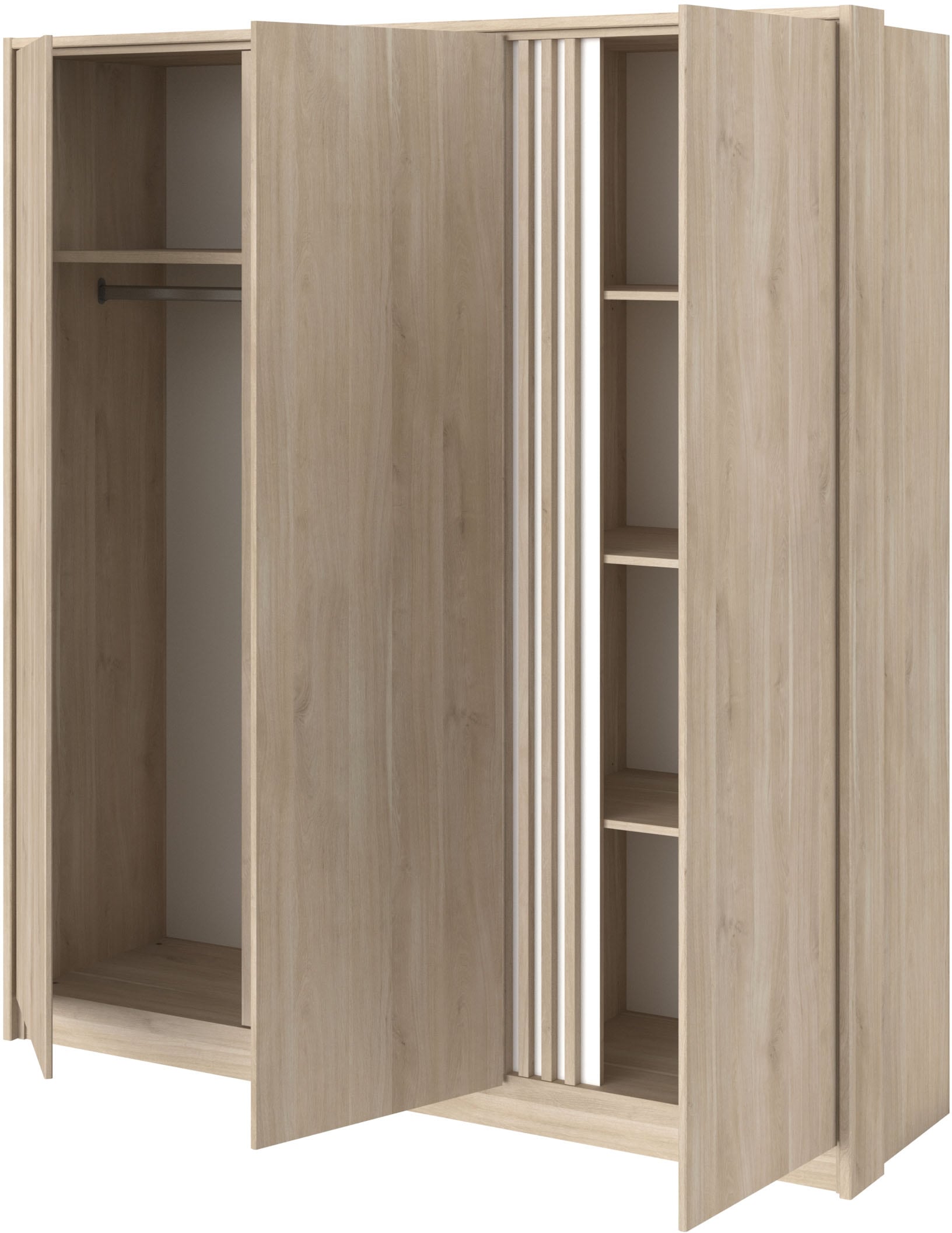 Parisot Kleiderschrank Packung, 1 Stk. tlg. Einsatz am Kleiderschrank drehbar von Eiche Nachbildung auf Weiss