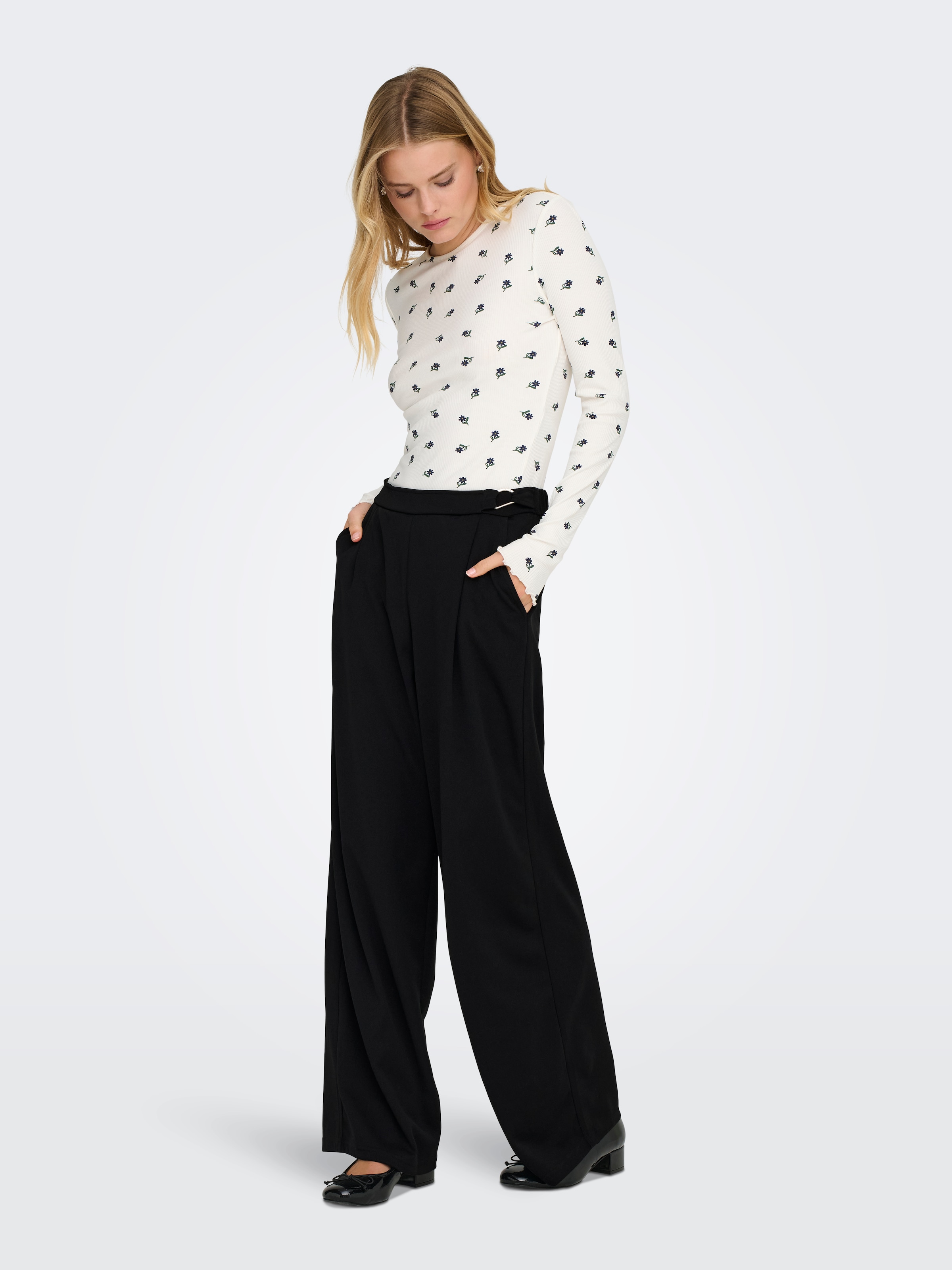 ONLY Anzughose »ONLSANIA LIFE WIDE BUCKLE PANT JRS«  Materialmix