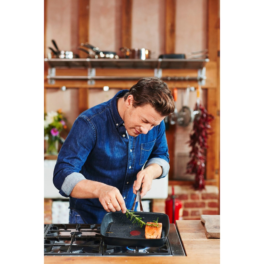 Tefal Grillpfanne »Jamie Oliver Cooks Classic«, Aluminiumguss, (1 tlg.)