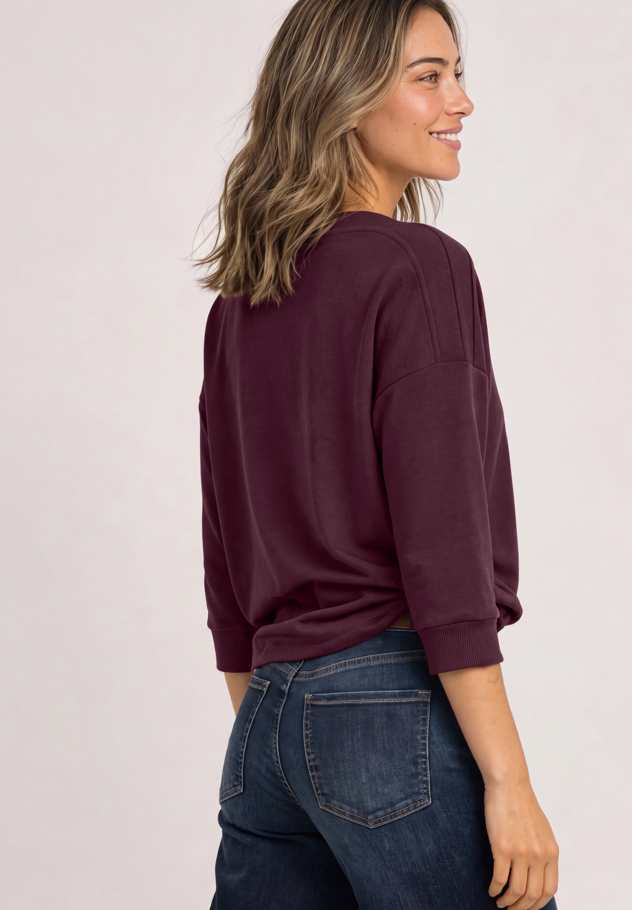 STREET ONE 3/4-Arm-Shirt mit Rippstrukturdetails