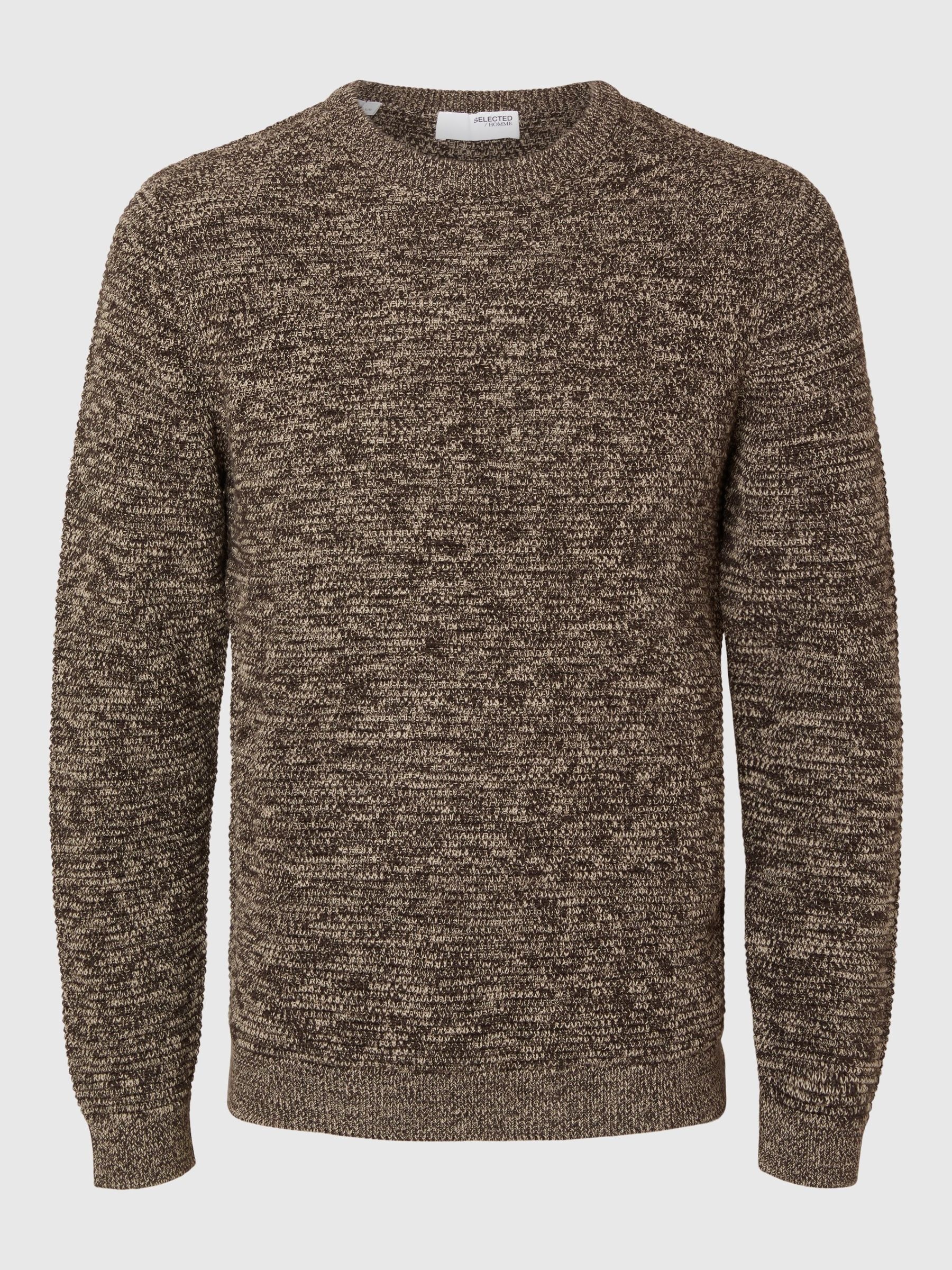 SELECTED HOMME Rundhalspullover »SLHVINCE LS KNIT BUBBLE CREW NECK NOOS«
