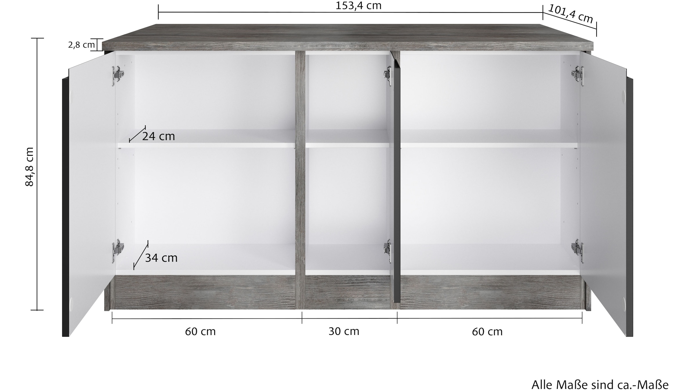 KOCHSTATION Kücheninsel »KS-Virginia«, Breite 153 cm, MDF-Fronten, Flaschenregal