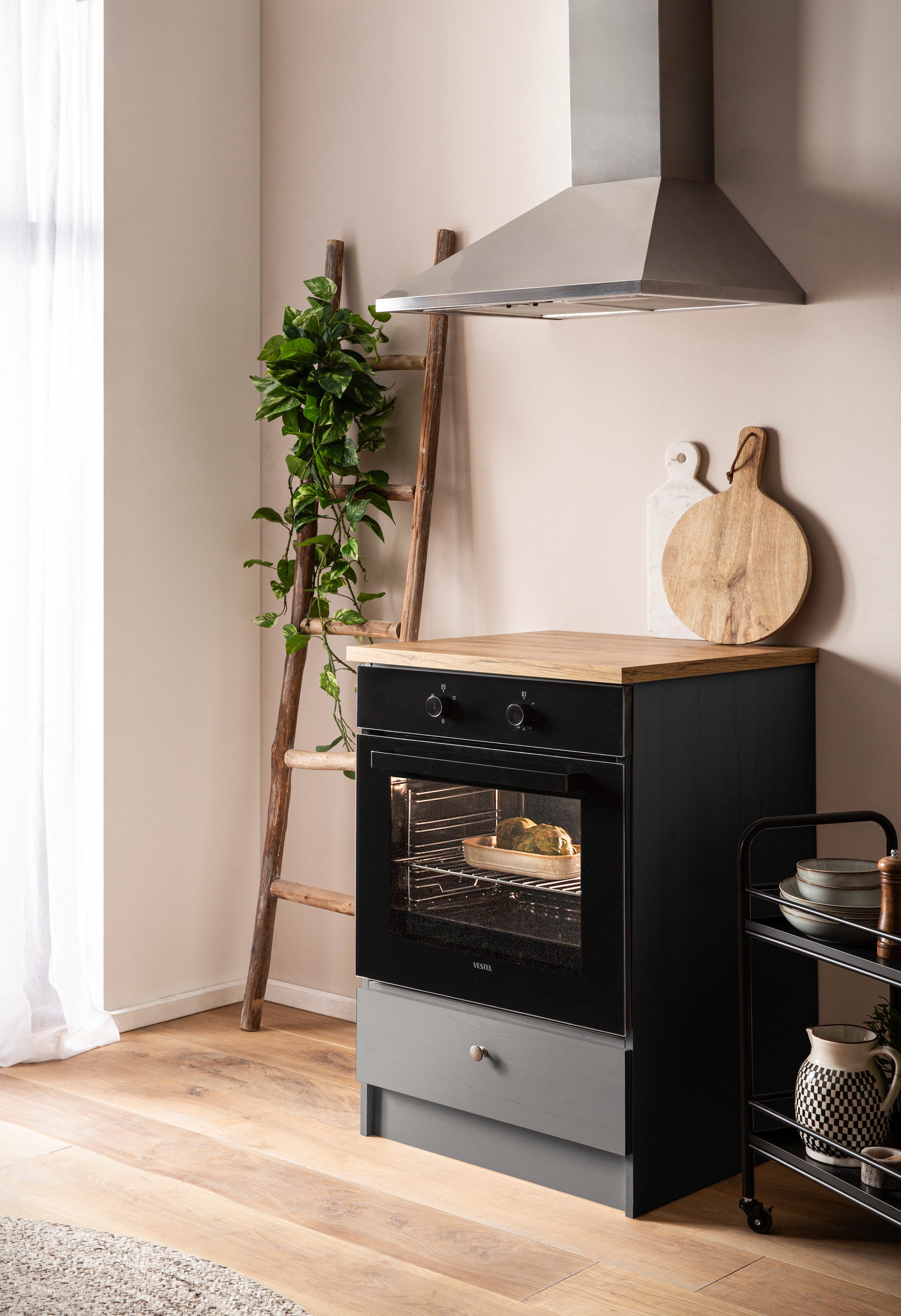 KOCHSTATION Herdumbauschrank »KS-Westminster, Herdumbau, Unterschrank, Ofenschrank, Küchenschrank«, Breite 63 cm, Nischenmaß B/T/H 56,8/62,5/58,8 cm, mit 1 Schubkasten