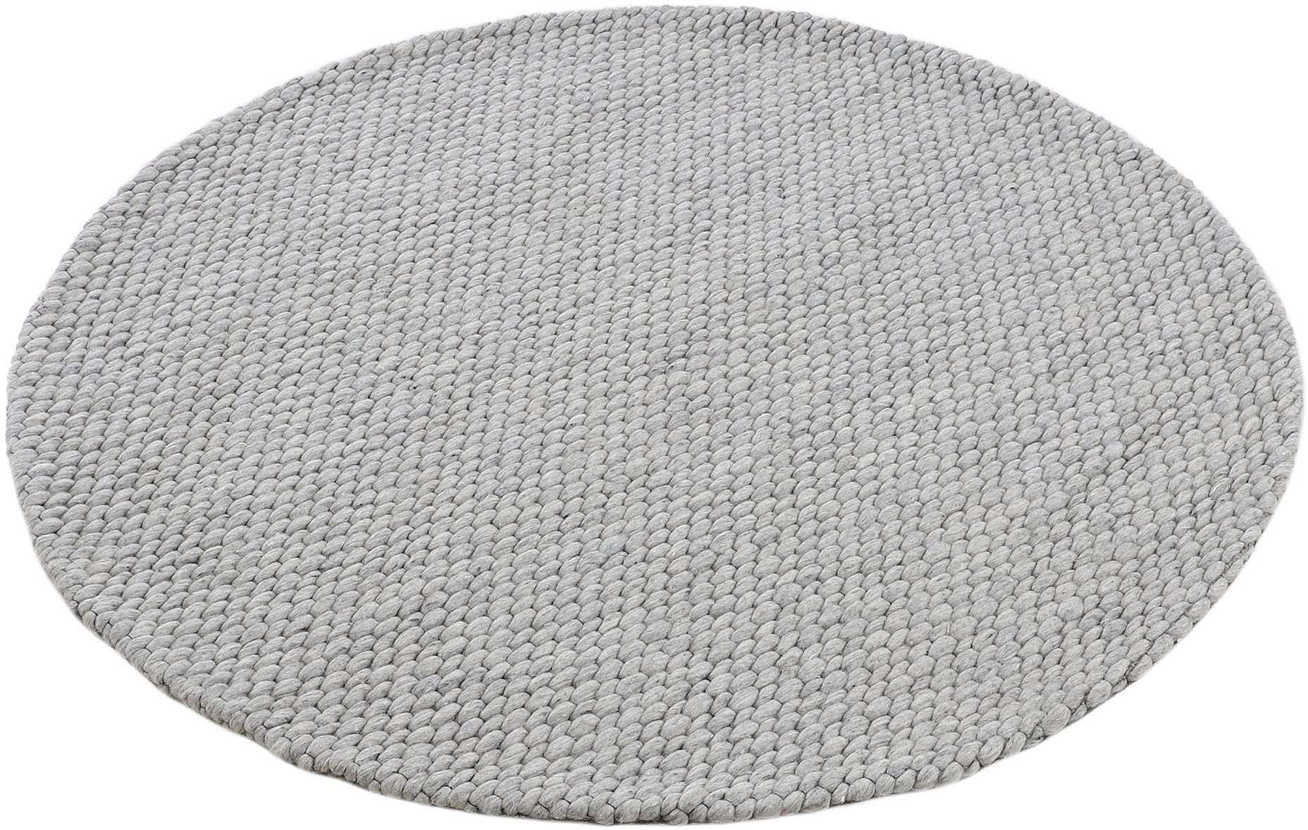 carpetfine Wollteppich »Sina« rund 14 mm Höhe grobe Struktur, Zeitloses Design, reine Wolle, Wohnzimmer