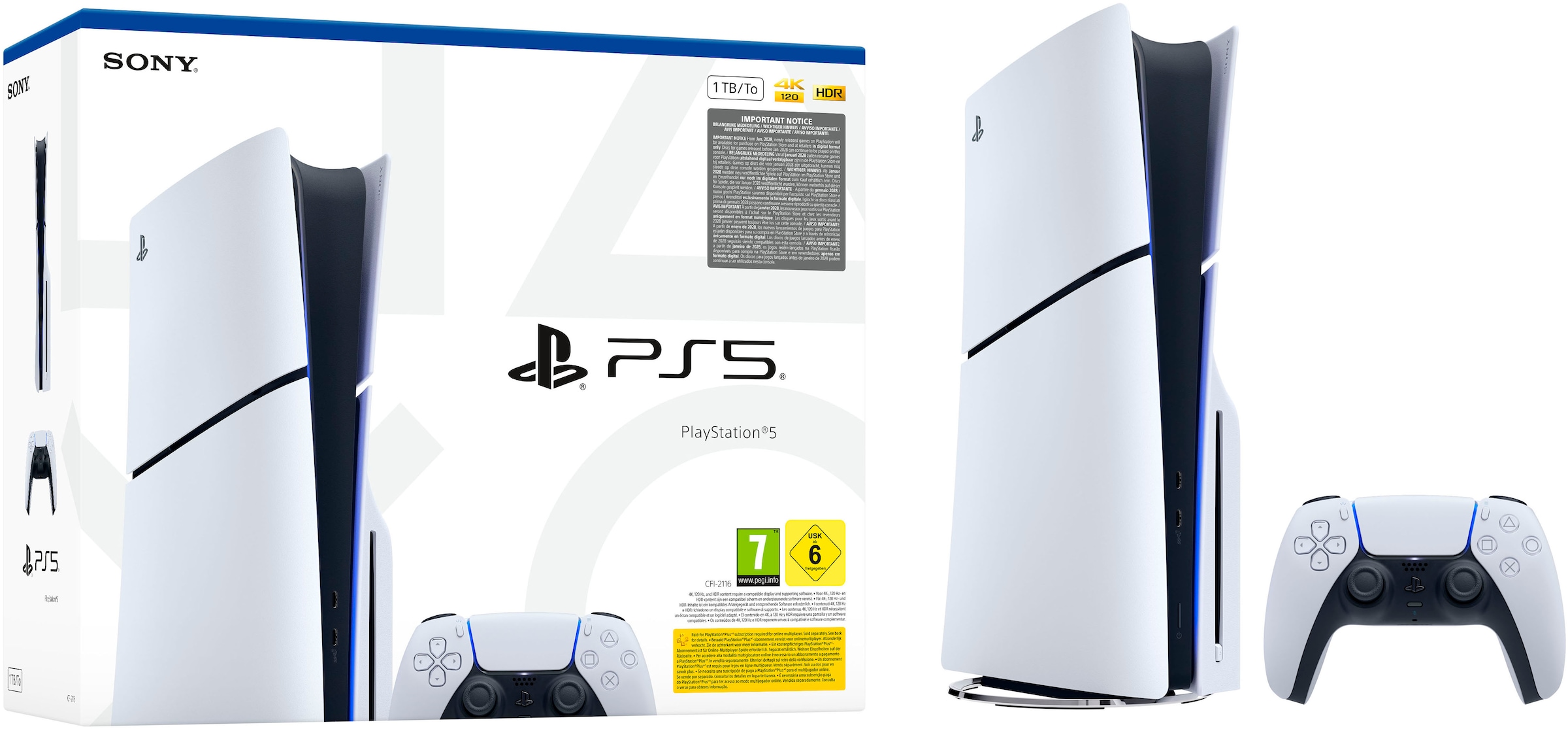 PlayStation 5 Konsolen-Set »PS5 Disk Edition (Slim) + Star Wars Outlaws« 1.000 GB 1 TB