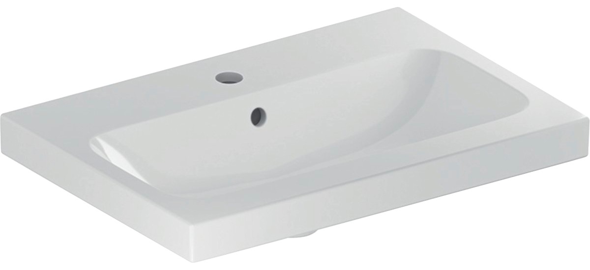 GEBERIT Waschbecken »Icon Light«, (1 St.), 60x42cm, verk. Ausld. mit HL, mit ÜL, Mit KeraTect Beschichtung