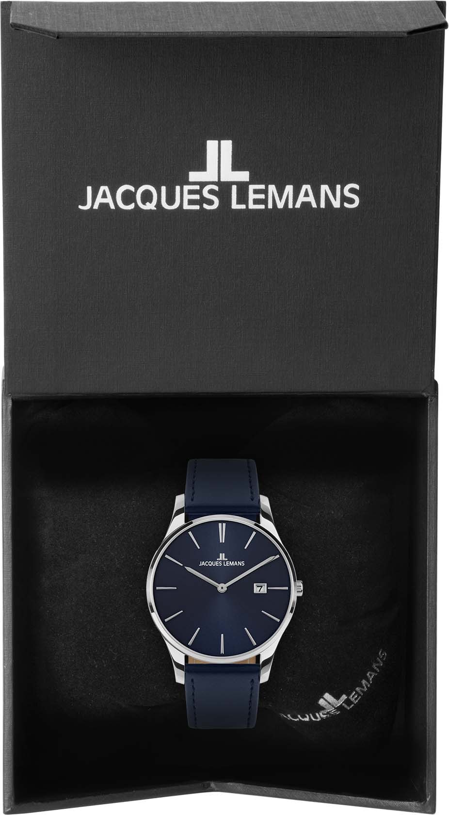 Jacques Lemans Quarzuhr »London, 1-2122C«, Armbanduhr, Damenuhr, Datum, gehärtetes Crystexglas