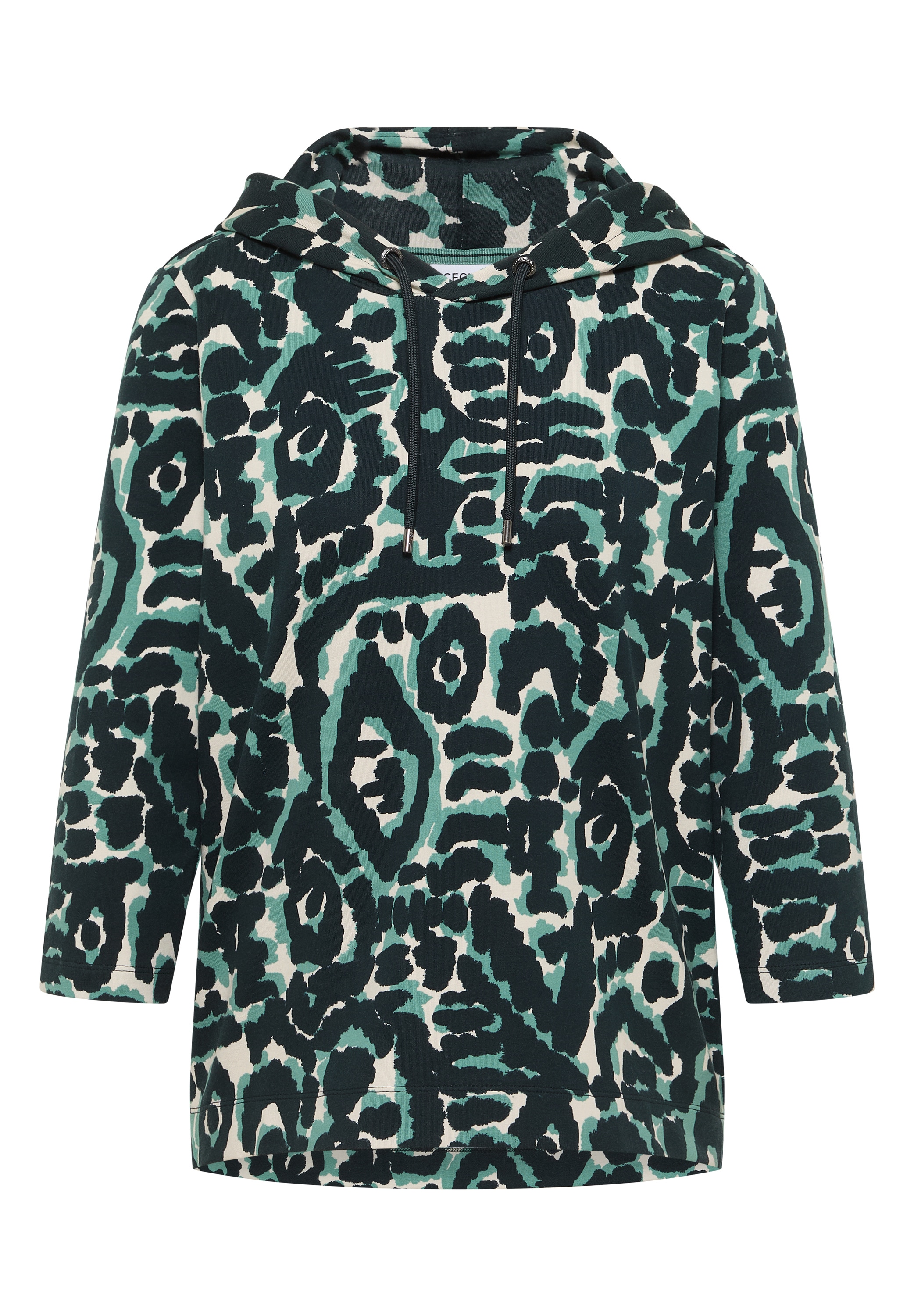 Cecil Kapuzensweatshirt, mit 3/4 Arm, gemustert
