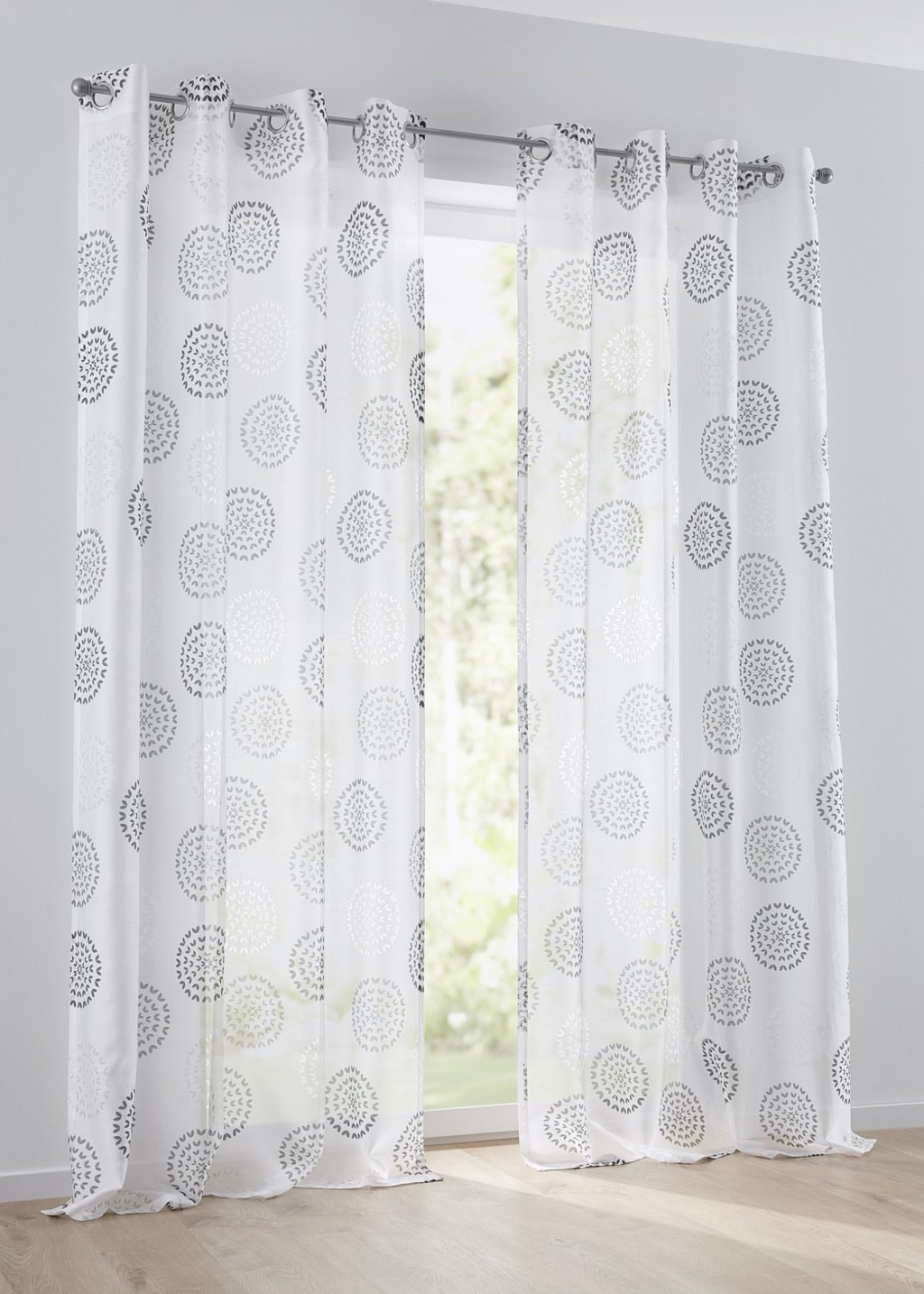 Kutti Vorhang »Bella«, (1 Gardine, kaufen halbtransparent, Ausbrenner, Baumwolle-Polyester OTTO bedruckt, bei St.)