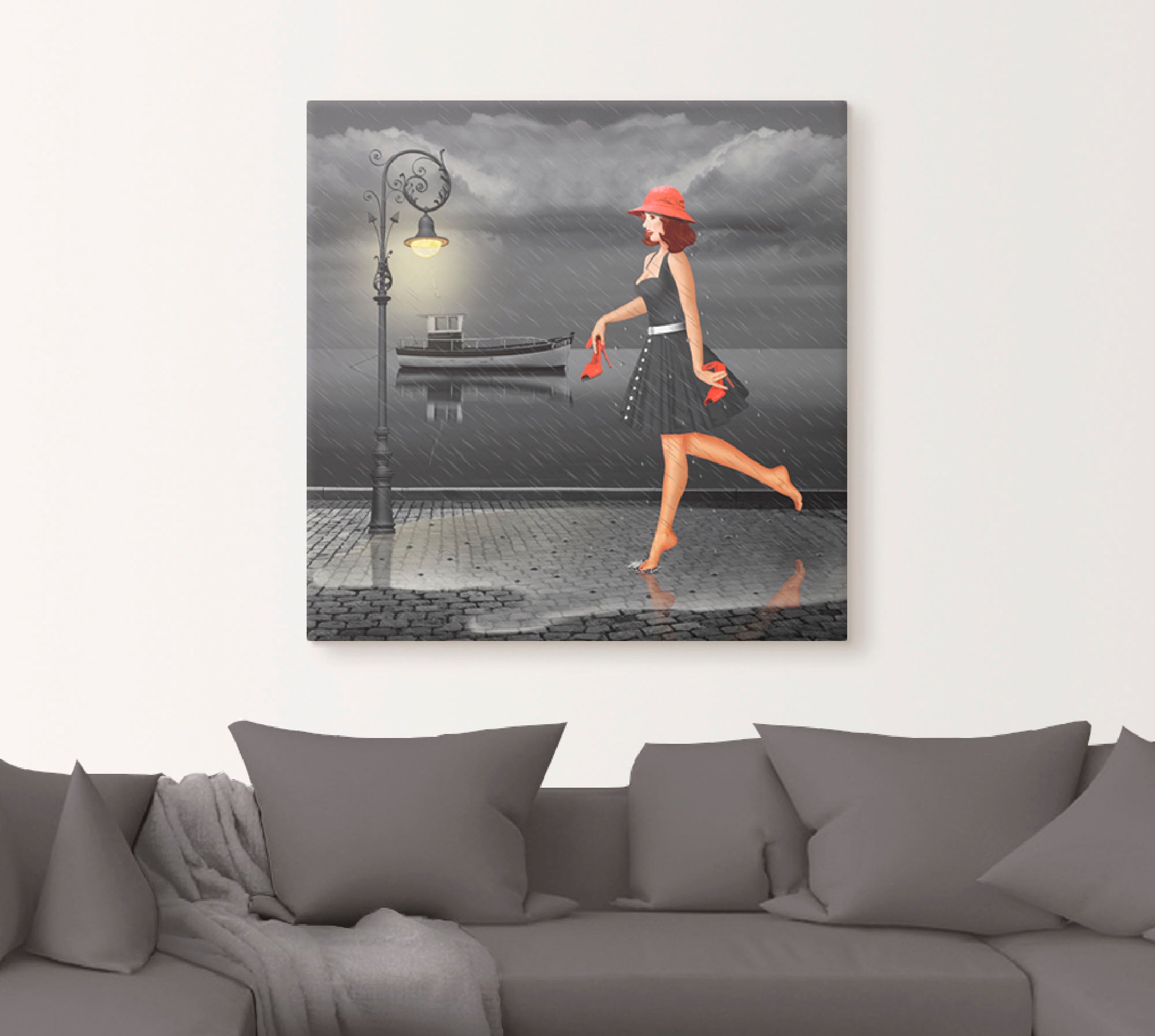 Artland Wandbild »Tanzen im Regen«, Frau, (1 St.), als Leinwandbild, Poster in verschied. Größen
