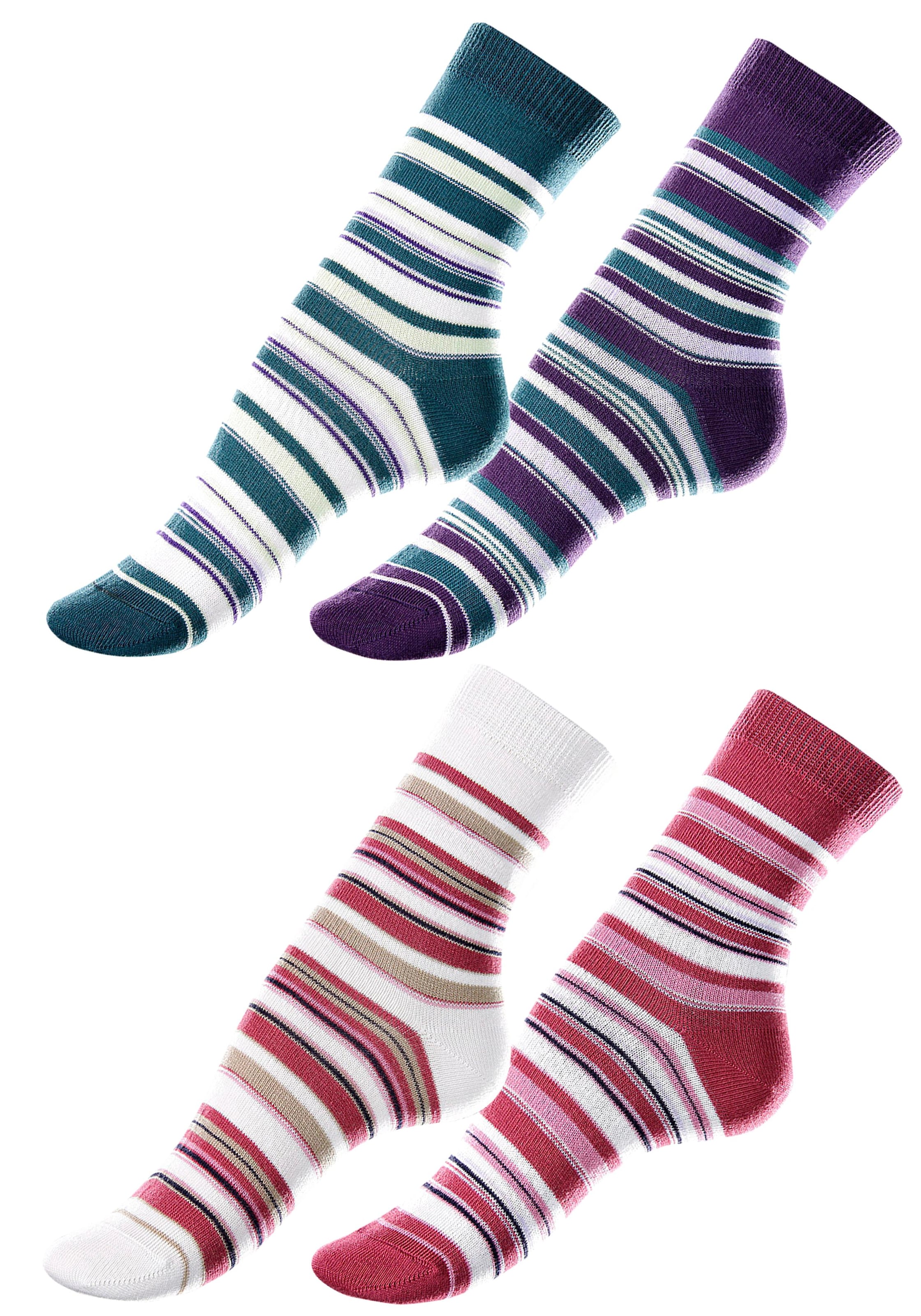 (4 Lavana Shop Online Paar), Socken, mit Ringelmuster OTTO im