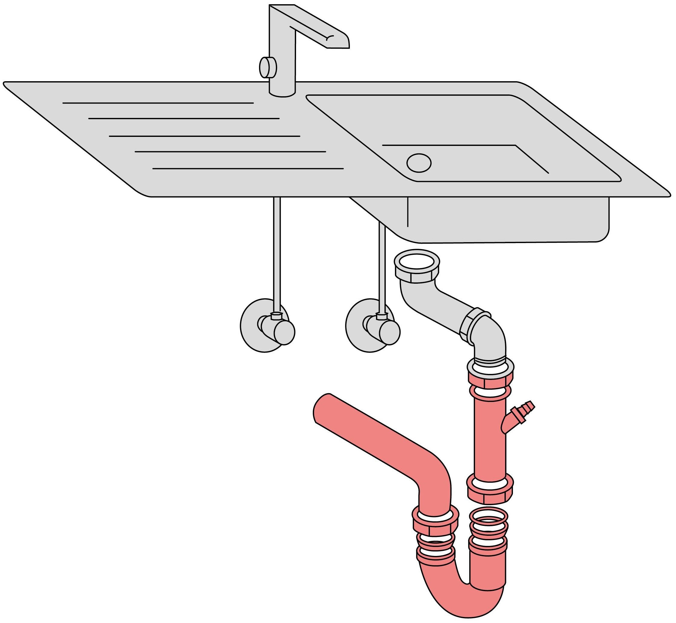 Kirchhoff Siphon »KS Flex-Spülen-Röhrensiphon ECO-SAVE«, (Set), 1 1/2" x 3/4"T x 40/50 mm, mit Geräteanschluss