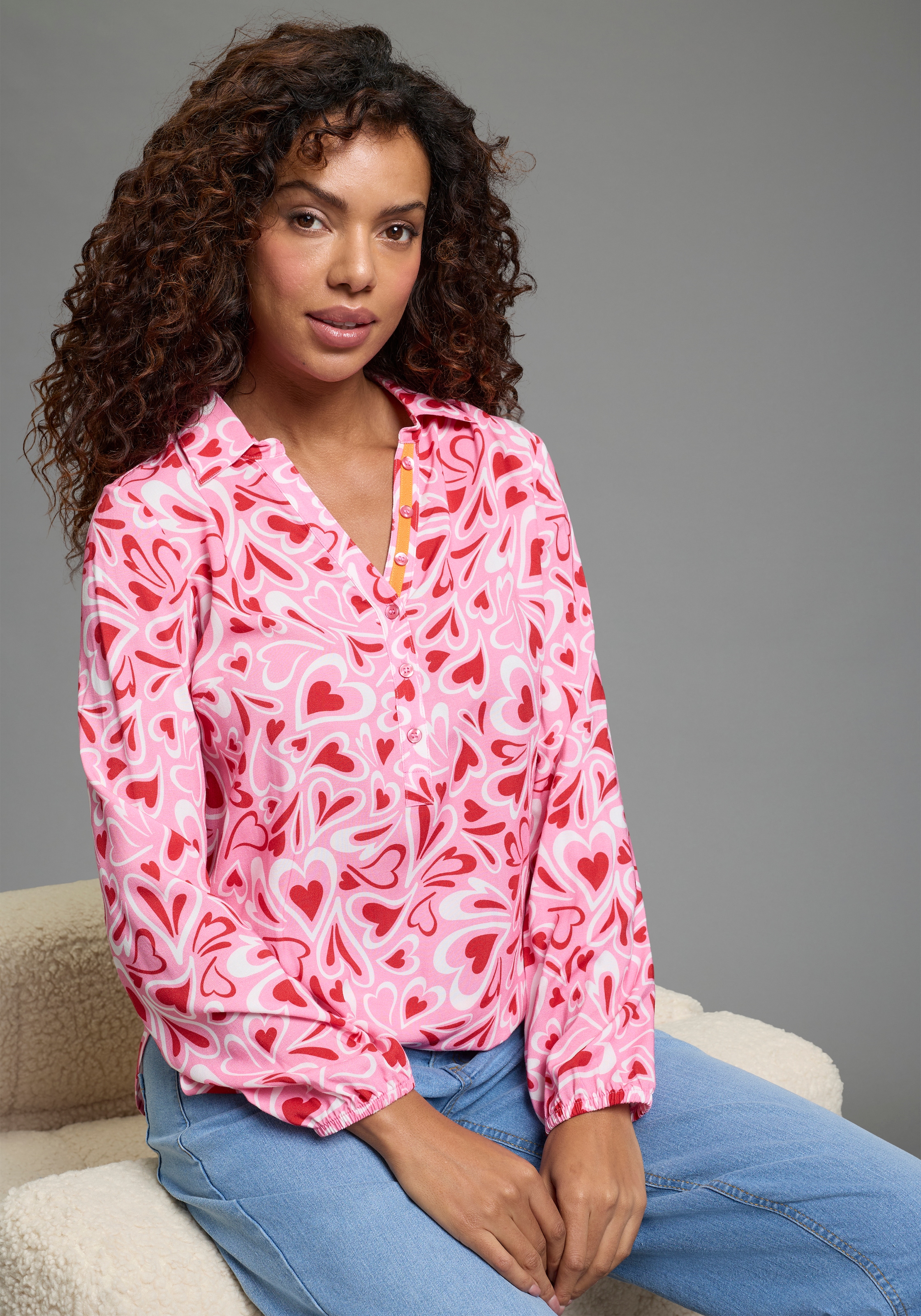 Laura Scott Longbluse mit Kontrasttape - NEUE KOLLEKTION