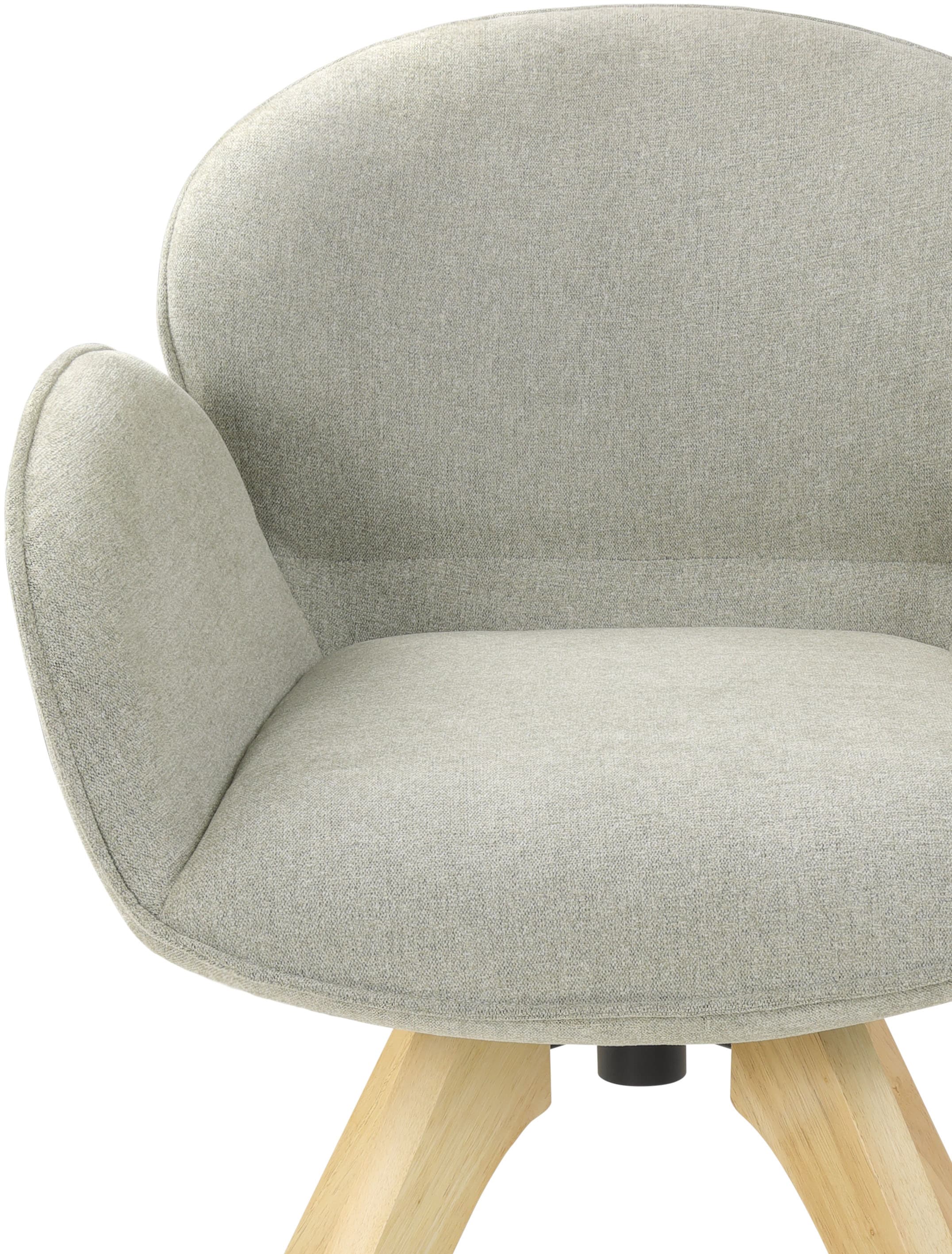 TOM TAILOR HOME Armlehnstuhl »WINGS ARMCHAIR«, (Set), 2 St., Chenille, mit Armlehnen, drehbar, Rückholfunktion, Massivholzgestell