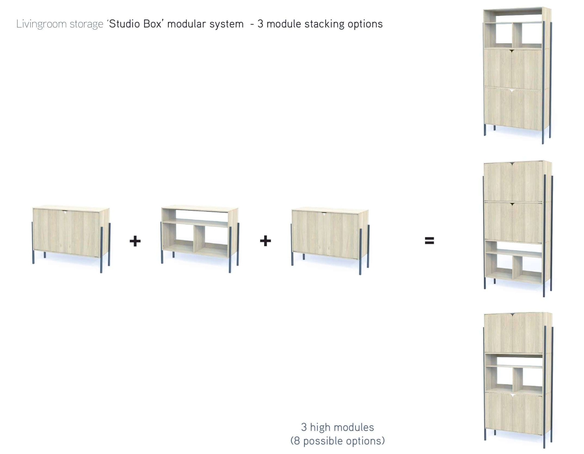 andas Sideboard »Finton«, Kommode mit 2 Türen, Korpuss aus massiver Eiche