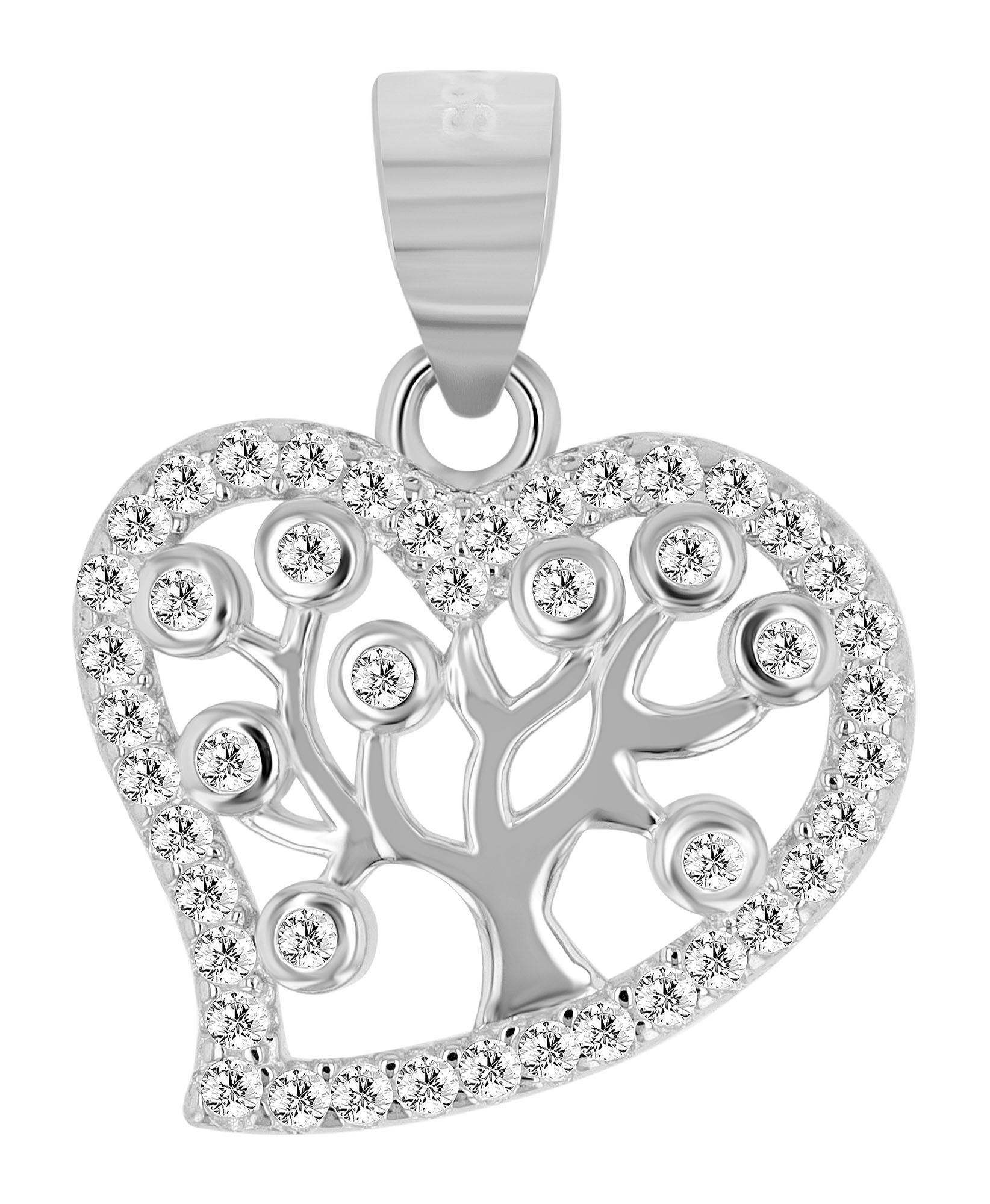 Adelia´s Herzanhänger »Damen Anhänger ¿ Herzanhänger aus 925 Silber mit Zirkonia«