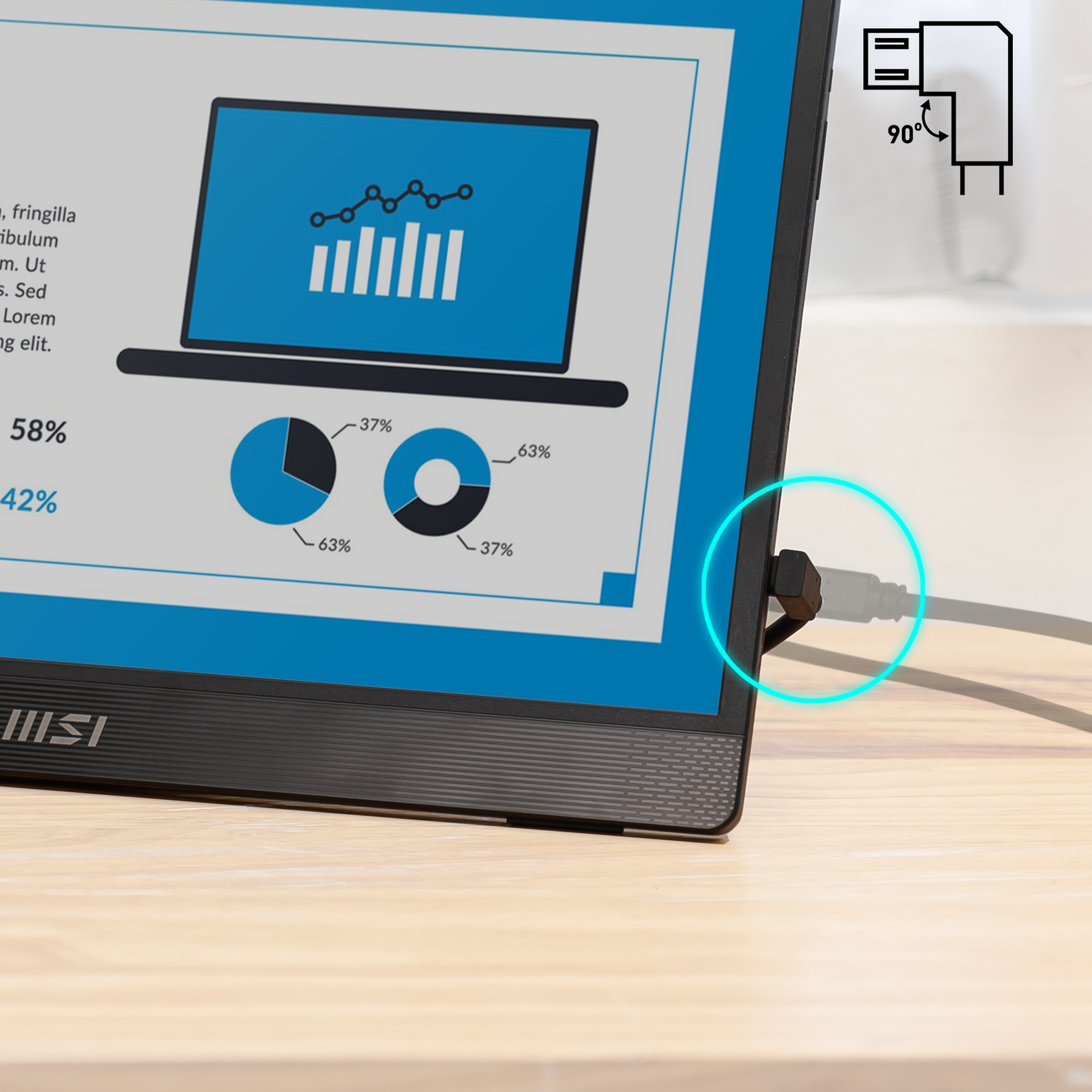 MSI LED-Monitor »PRO MP161« 40 cm/16 ″  1920 x 1080 px Full HD 4 Reaktionszeit 60 Hz 2 Jahre Herstellergarantie, USB-C