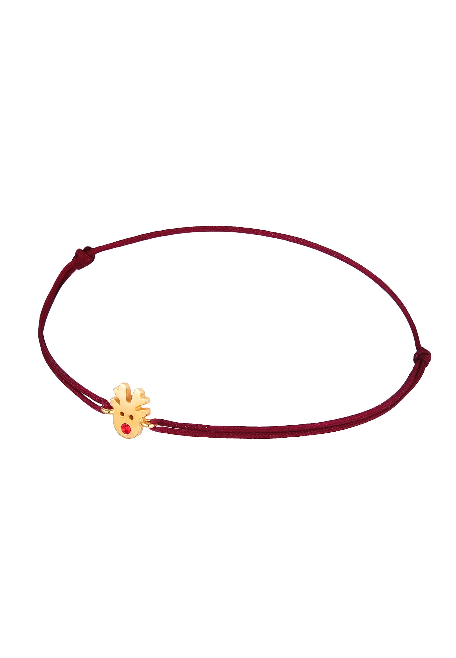 Elli Armkette »Armband Rentier X-Mas Nylon Rot 925 Silber«
