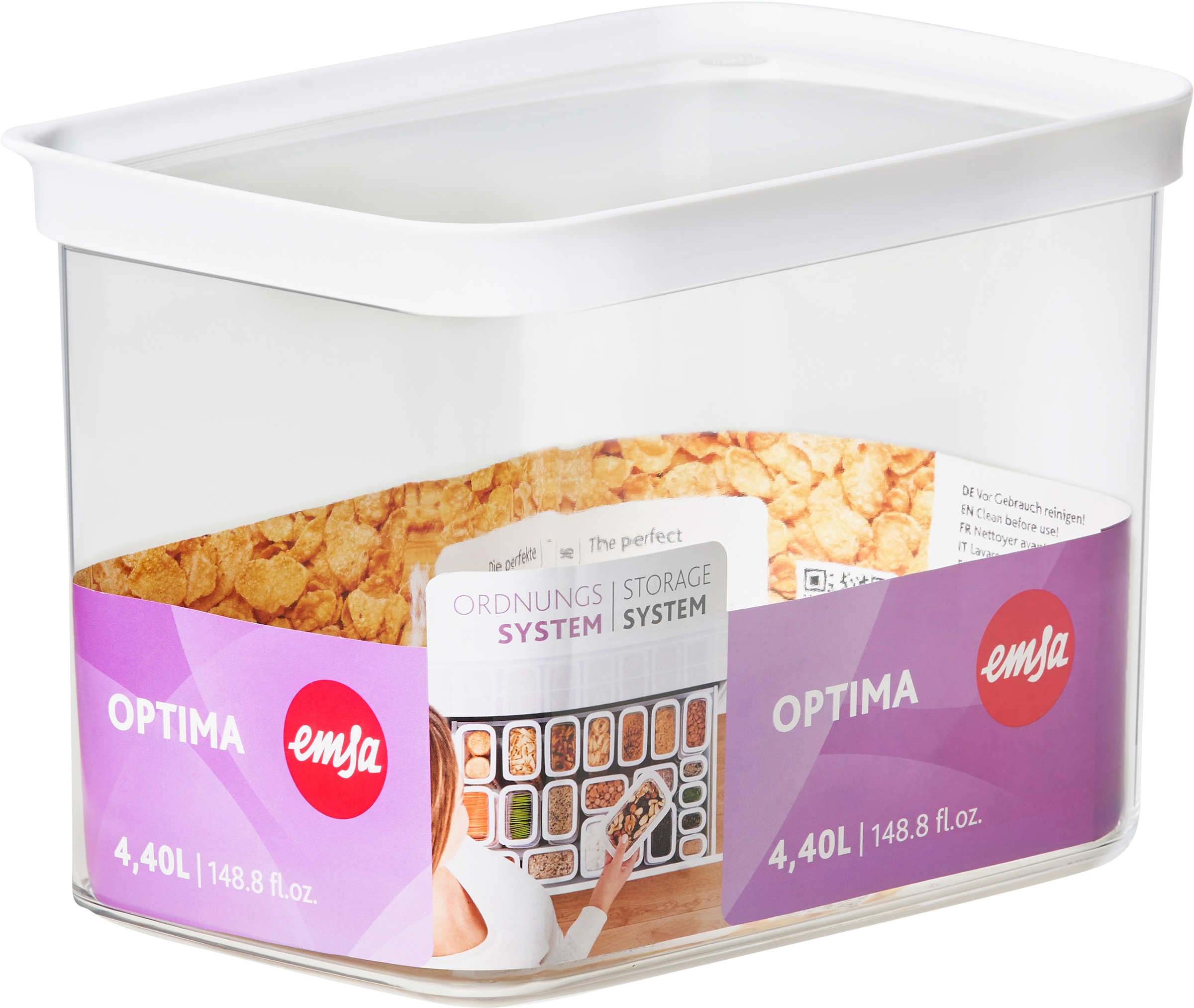 Emsa Vorratsdose »Optima«, (1 tlg.), rechteckig, sicher, hygienisch, unbedenklich, platzeffizient