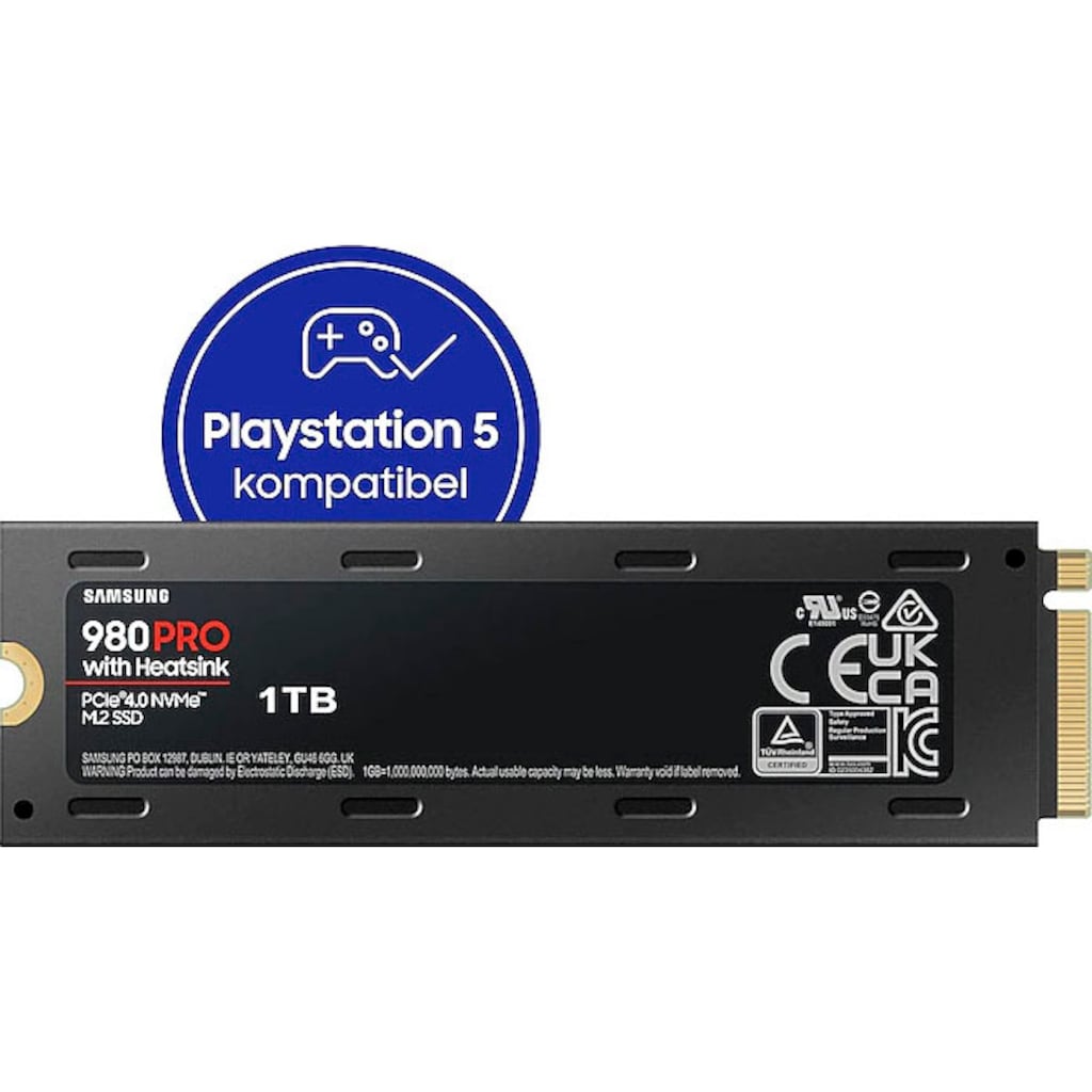 Samsung interne SSD »980 PRO Heatsink«, Anschluss M.2 PCIe 4.0, Playstation 5 kompatibel