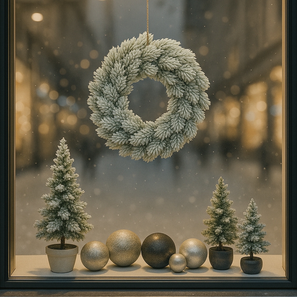 I.GE.A. Kunstkranz »Tannenkranz« Adventskranz künstlich mit Schnee Weihnachtskranz Türkranz Deko