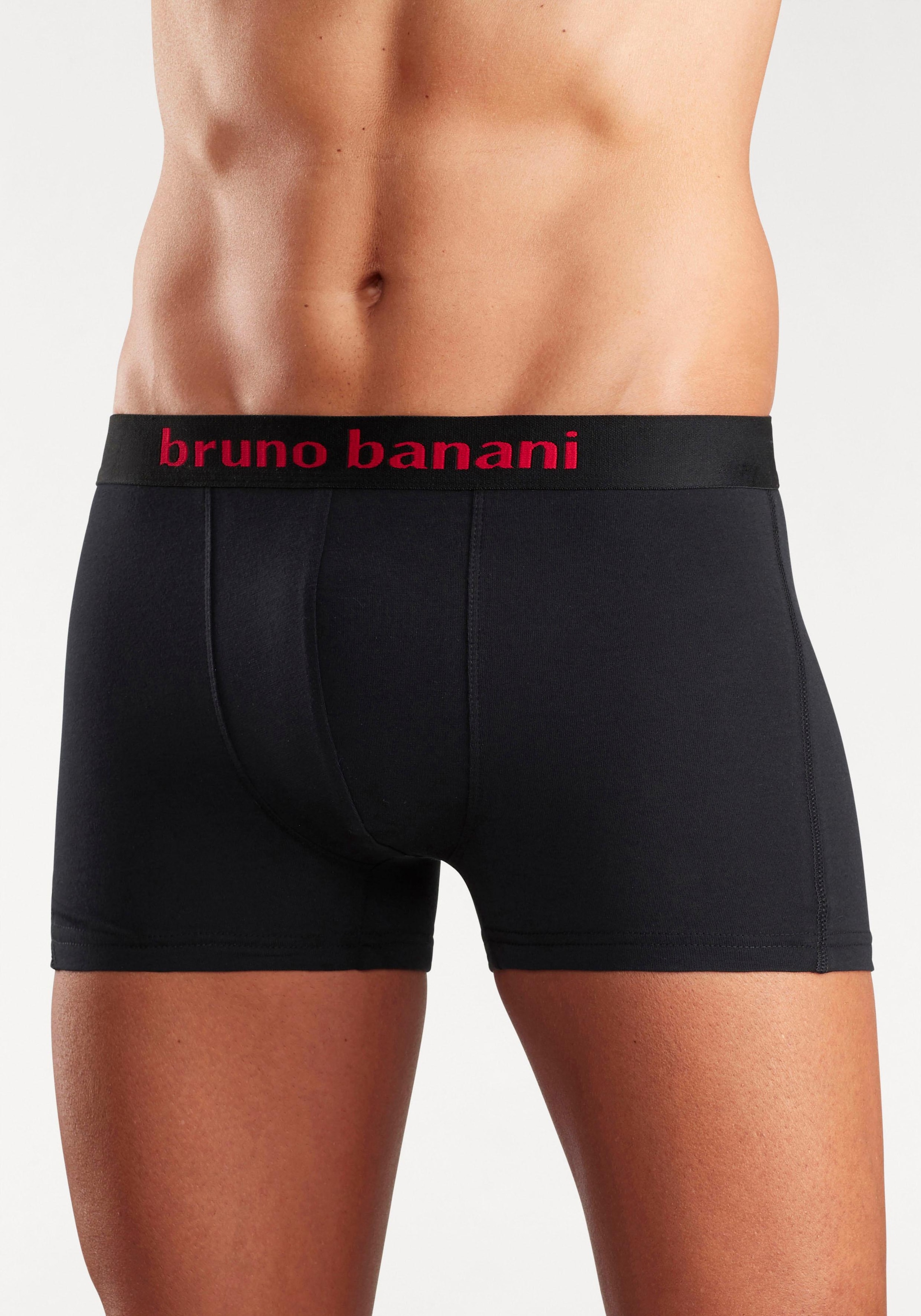 Bruno Banani Boxer, (Packung, 4 St.), mit farbigen Marken-Schriftzug am Bündchen