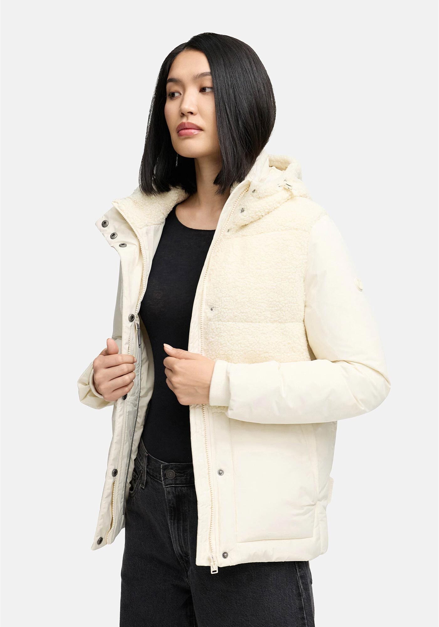 Marikoo Winterjacke »Marikoo Sheeta Damen Herbst Winter Teddyfell Jacke gefüttert N095«