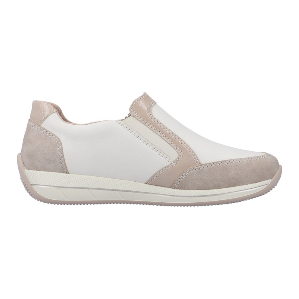 Rieker Slip-On Sneaker, Komfortschuh, Freizeitschuh mit Stretch und Reißverschluss, G-Weite