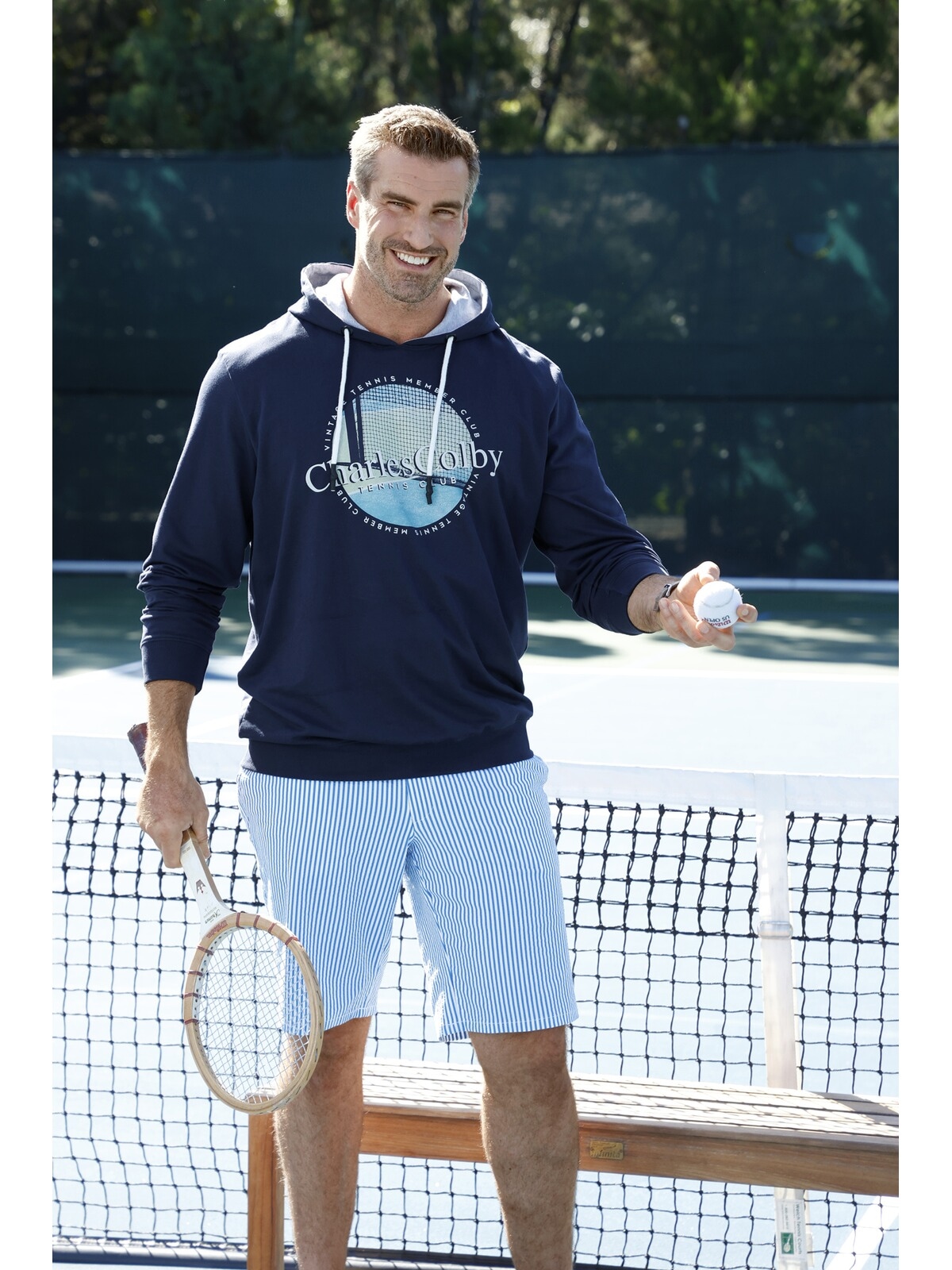 Charles Colby Kapuzensweatshirt »Sweatshirt EARL COLUM«, (1 tlg.), +Fit Kollektion Kontrastkapuze