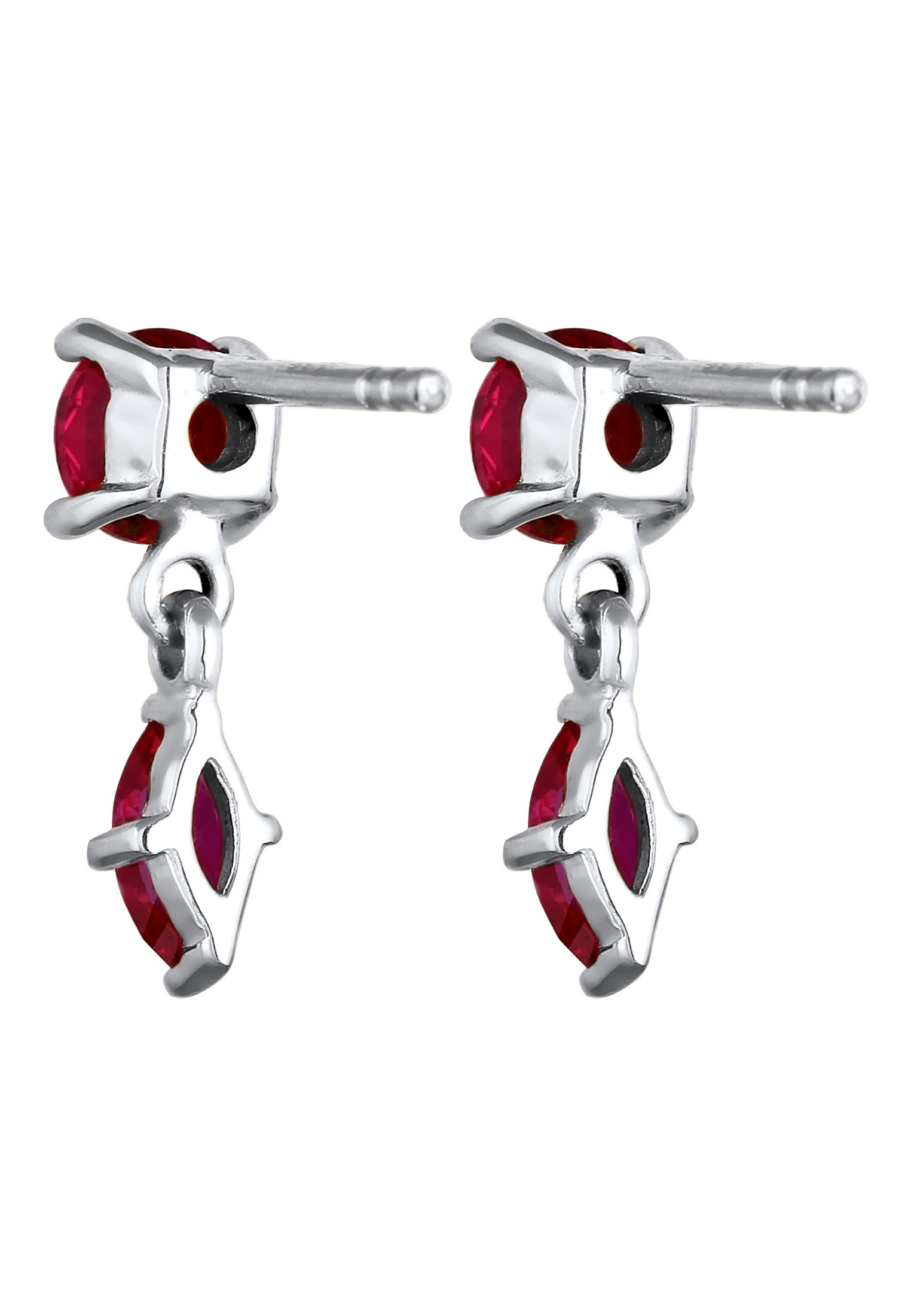 Elli Premium Paar Ohrstecker »Ohrringe Ohrhänger Rubin Rot 925 Sterling Silber«