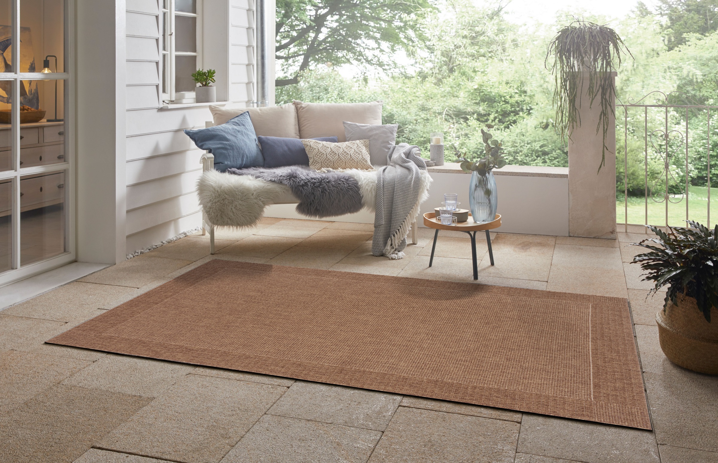 freundin Home Collection Teppich »Vena«, rechteckig, 8 mm Höhe, In- & Outdoor, Modern, Wetterfest, Balkon, Garten, Wohnzimmer