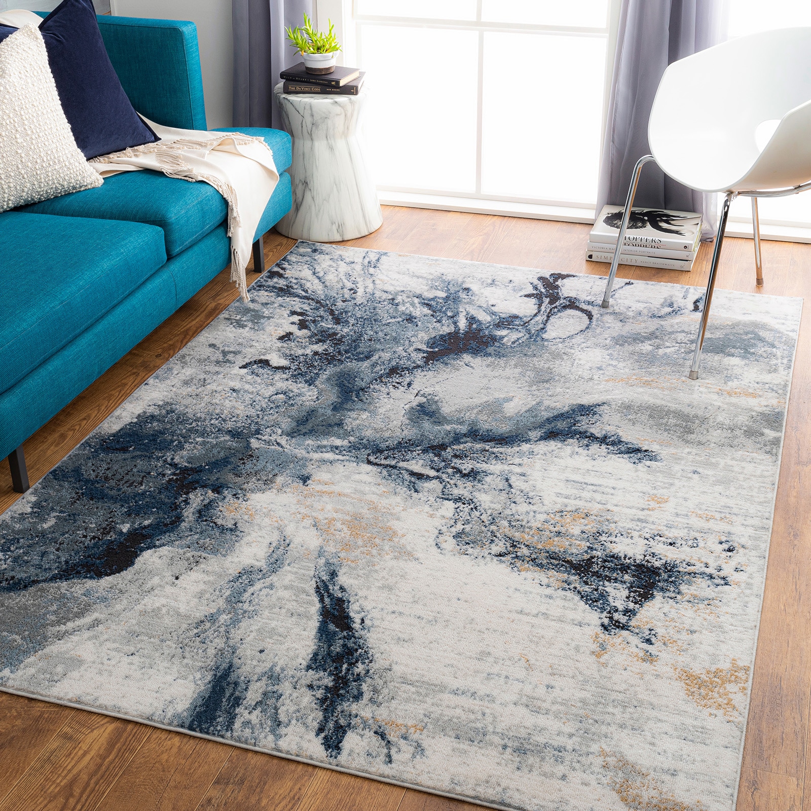Livabliss Teppich »NEW YORK«, rechteckig, 10 mm Höhe, Moderner Designerteppich in Marmor Optik, Kurzflor Wohnzimmerteppich