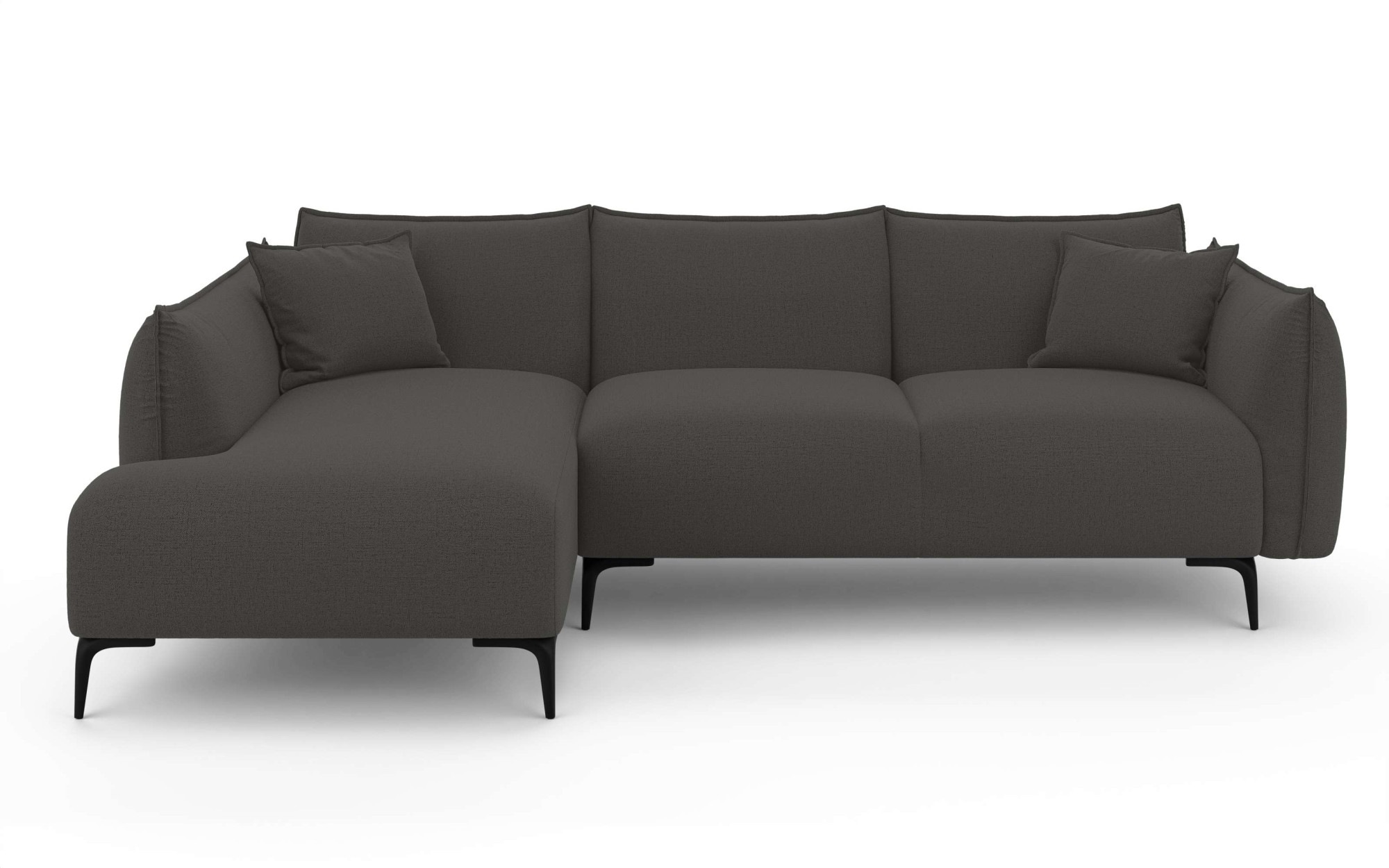 LeGer Home by Lena Gercke Ecksofa »Adelita mit Ottomane links oder rechts bestellbar, B/H/T 270/97/168«, L-Form mit Wellenunterfederung, enthält 2 Zierkissen