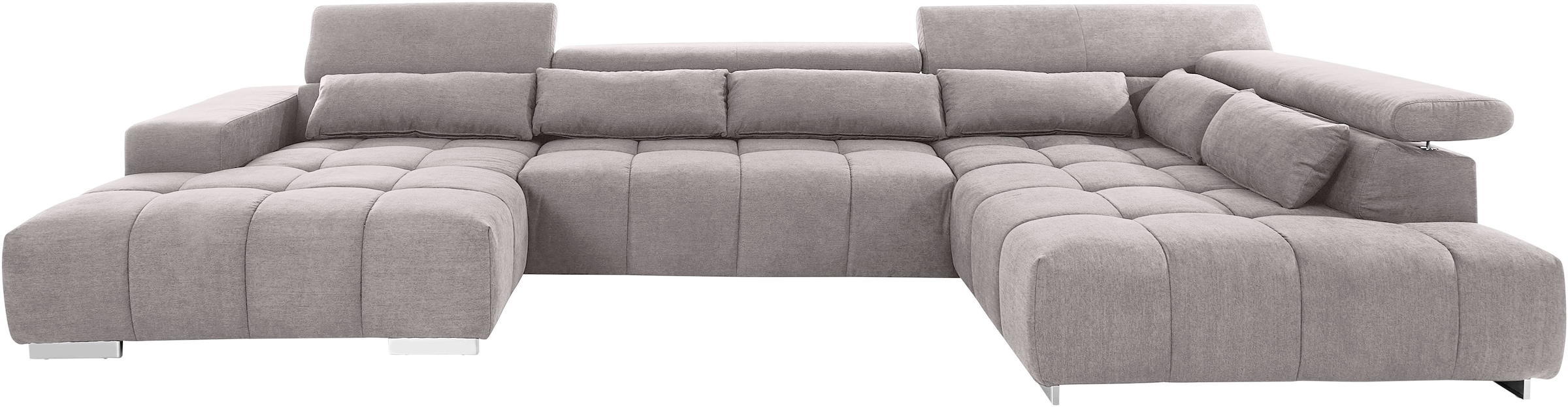 COTTA Wohnlandschaft »Orion U-Form« mit Kopfteilverstellung & 6 Nierenkissen