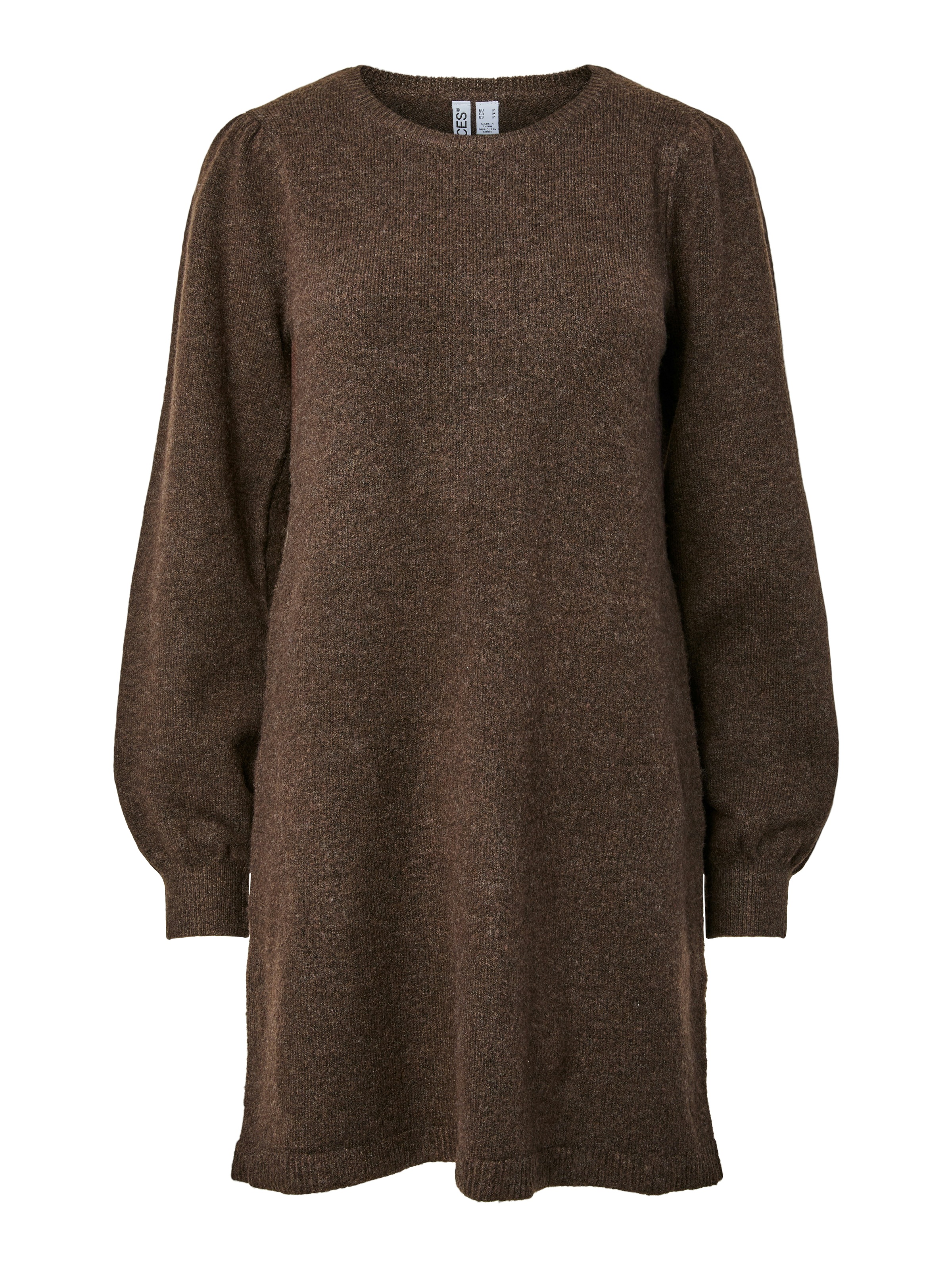 pieces Strickkleid »PCSALLY LS O-NECK KNIT DRESS NOOS BC« Materialmix