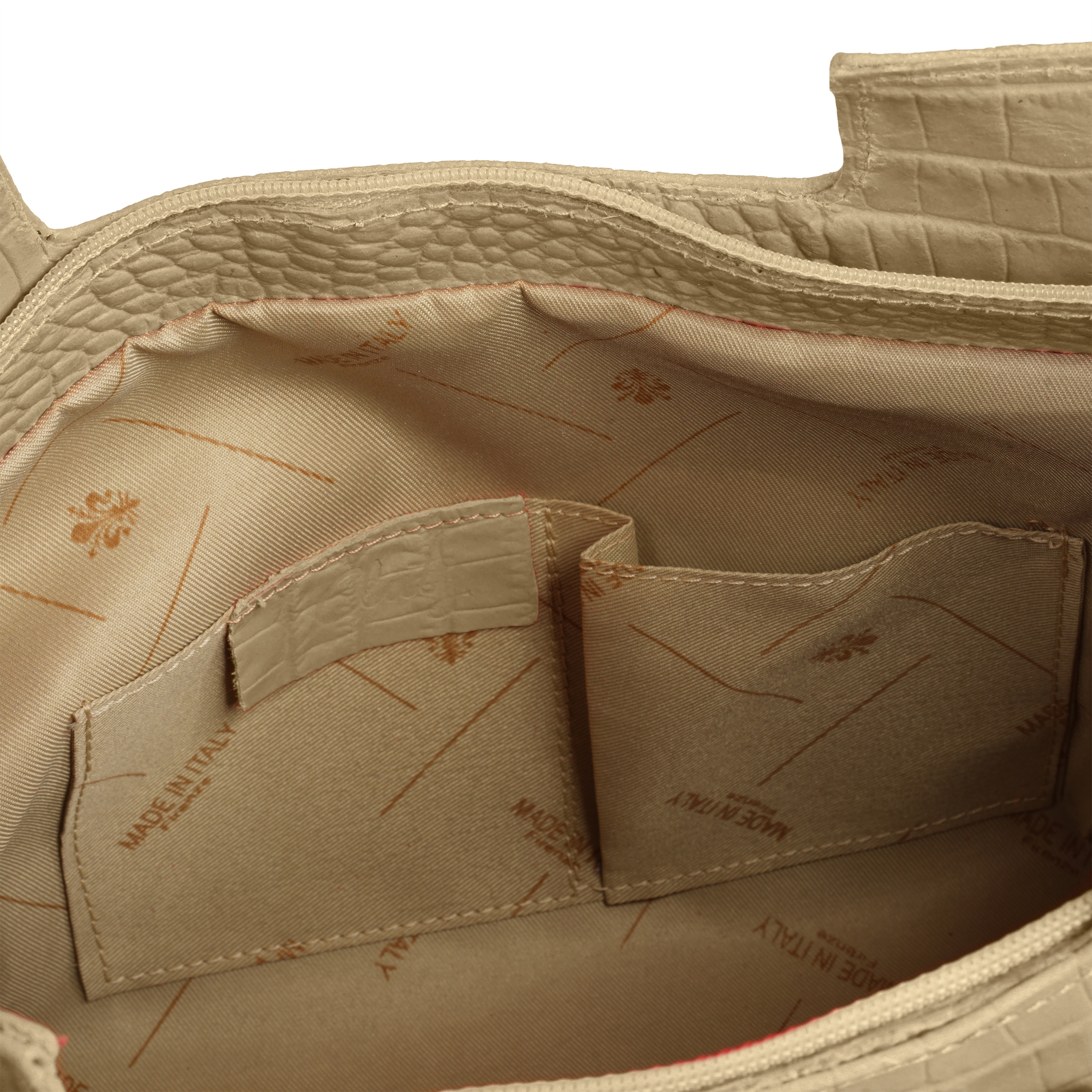 Cluty Henkeltasche, echt Leder, Made in Italy