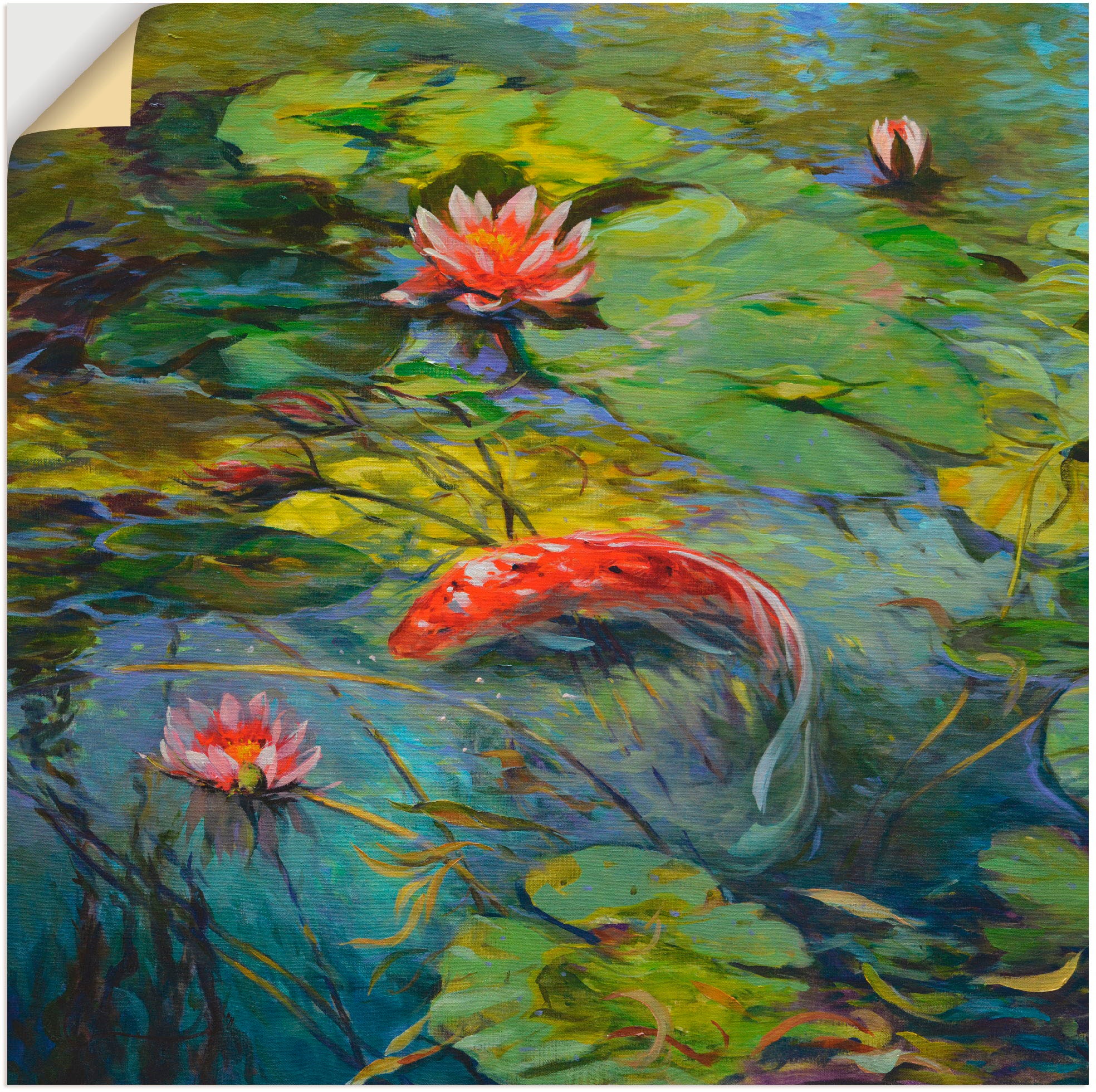 Artland Wandbild »Roter Koi«, Wassertiere, (1 St.), in vielen Größen & Produktarten - Alubild / Outdoorbild für den Außenbereich, Leinwandbild, Poster, Wandaufkleber / Wandtattoo auch für Badezimmer geeignet