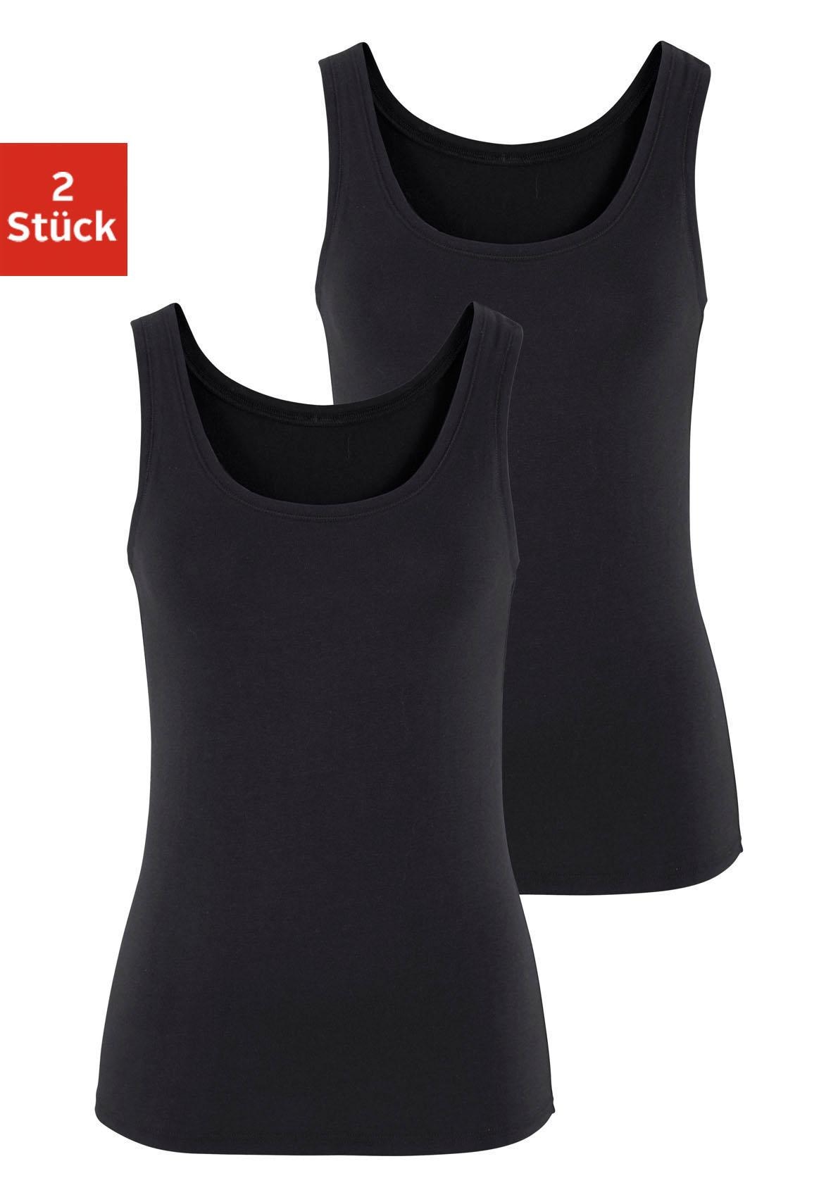 Vivance Tanktop »aus elastischer Baumwoll-Qualität«, (2er-Pack)