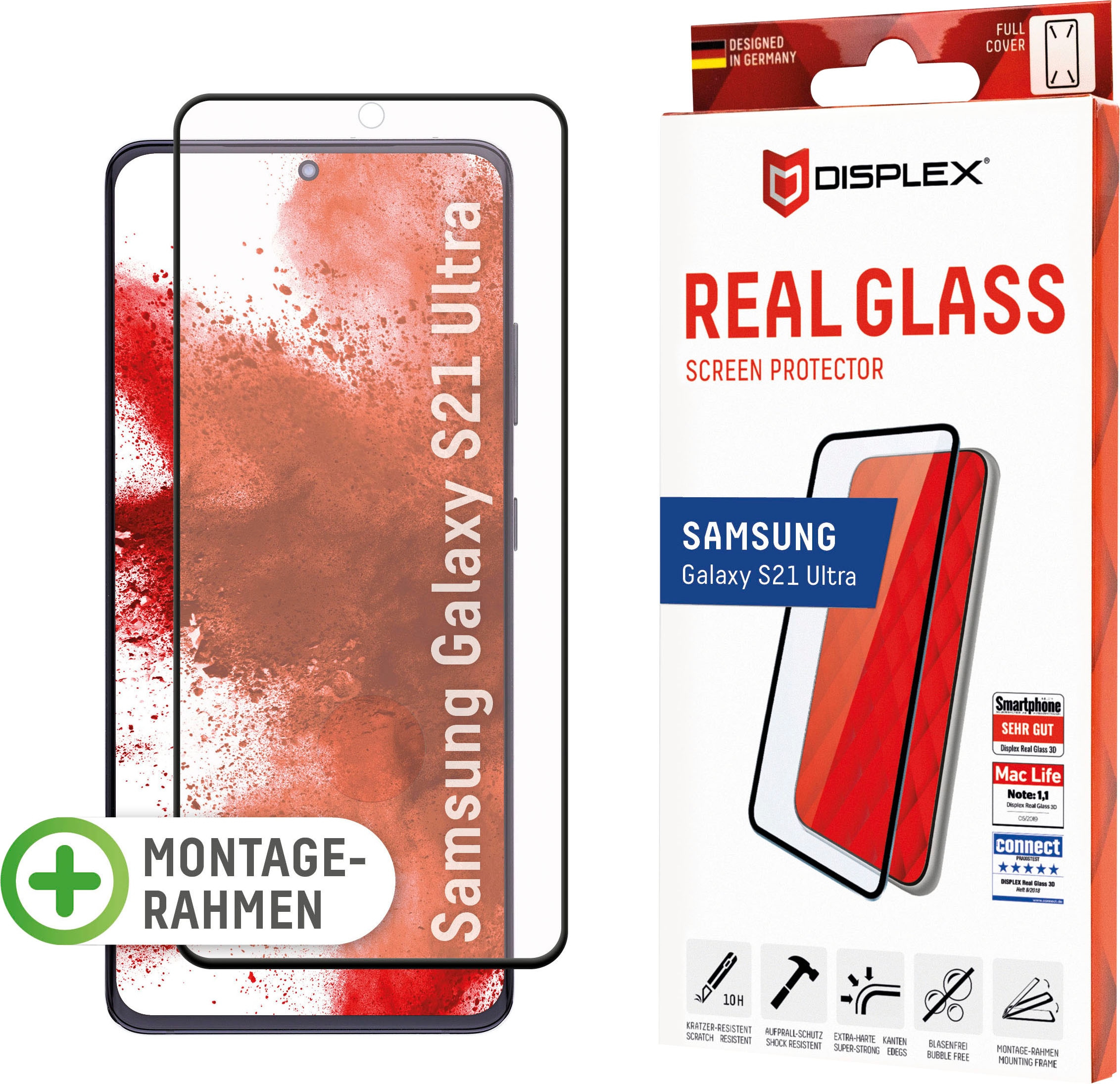 Displayschutzglas »DISPLEX Real Glass Panzerglas für Samsung Galaxy S21 Ultra 5G...