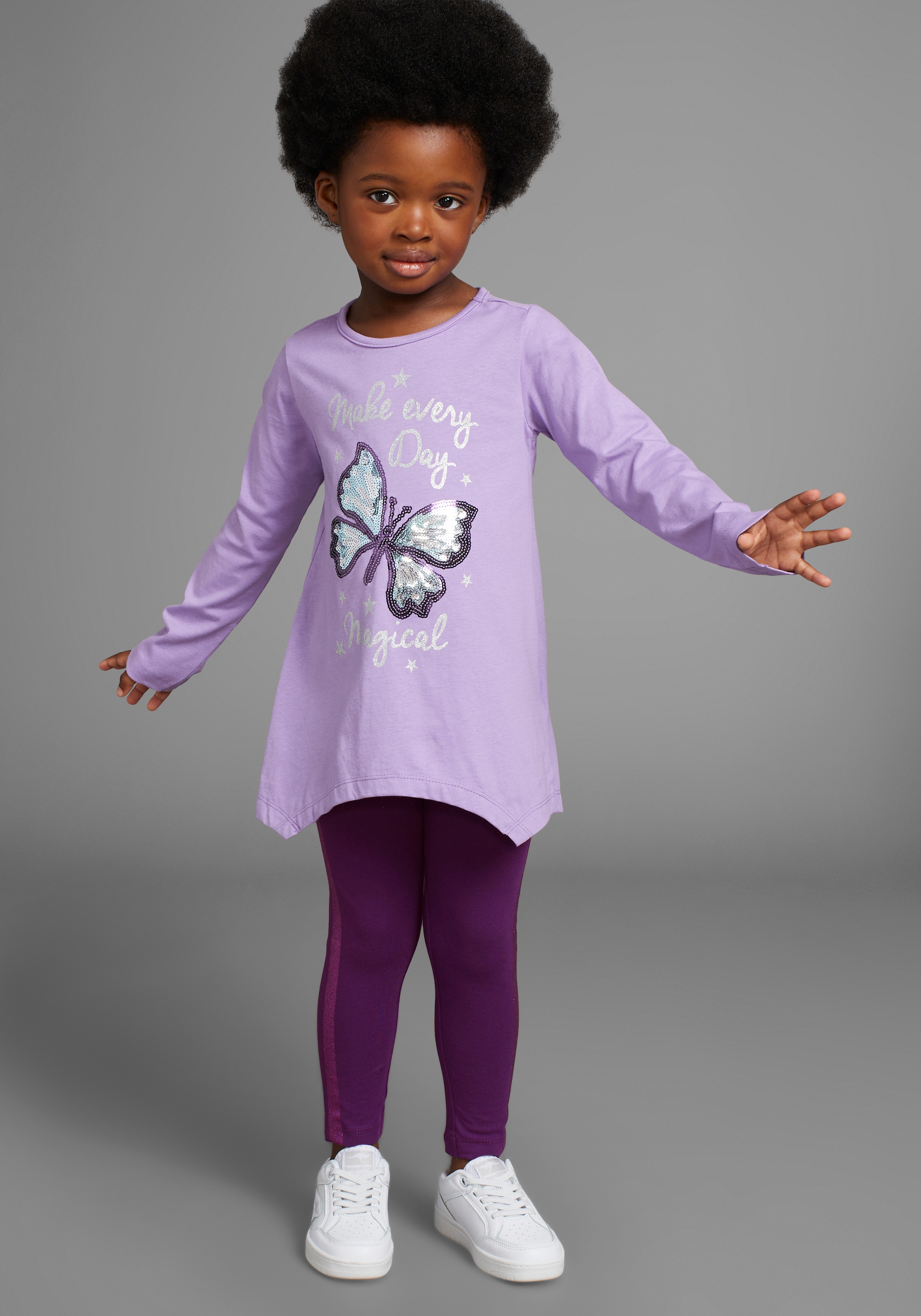 Langarmshirt & Leggings »2tlg. Set Shirt + Leggings mit Glitzerdetails«, niedlicher...