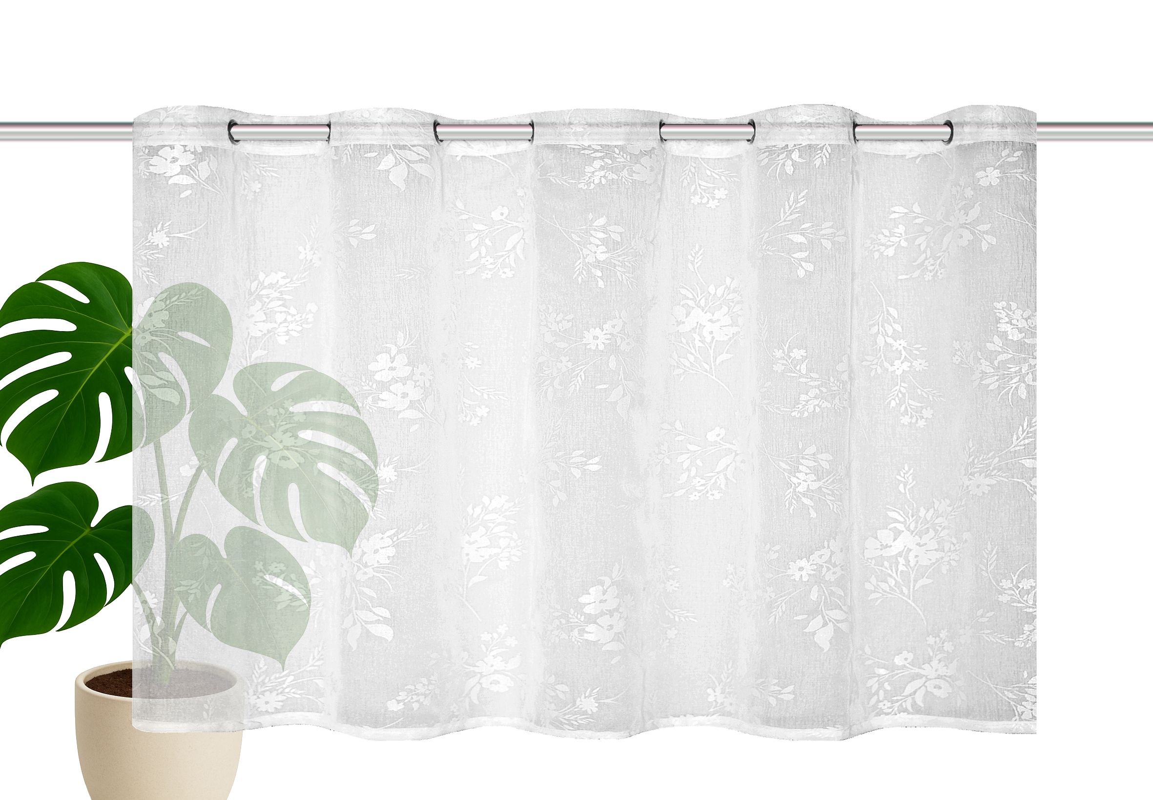 HOME WOHNIDEEN Scheibengardine »MIGRON« 1 Stk. tlg. Pastendruck