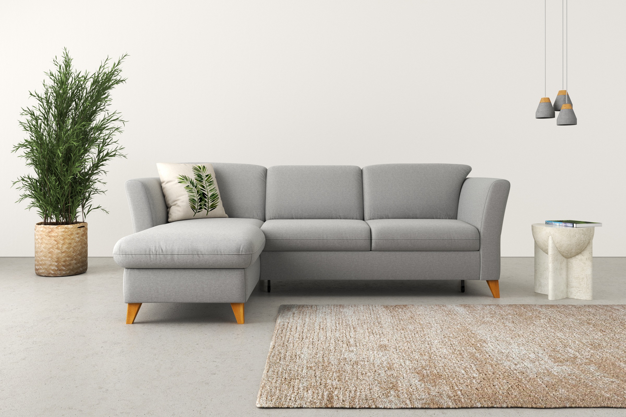 Home affaire Ecksofa »Trelleborg L-Form«, Federkern-Polsterung, wahlweise mit Bettfunktion und Bettkasten