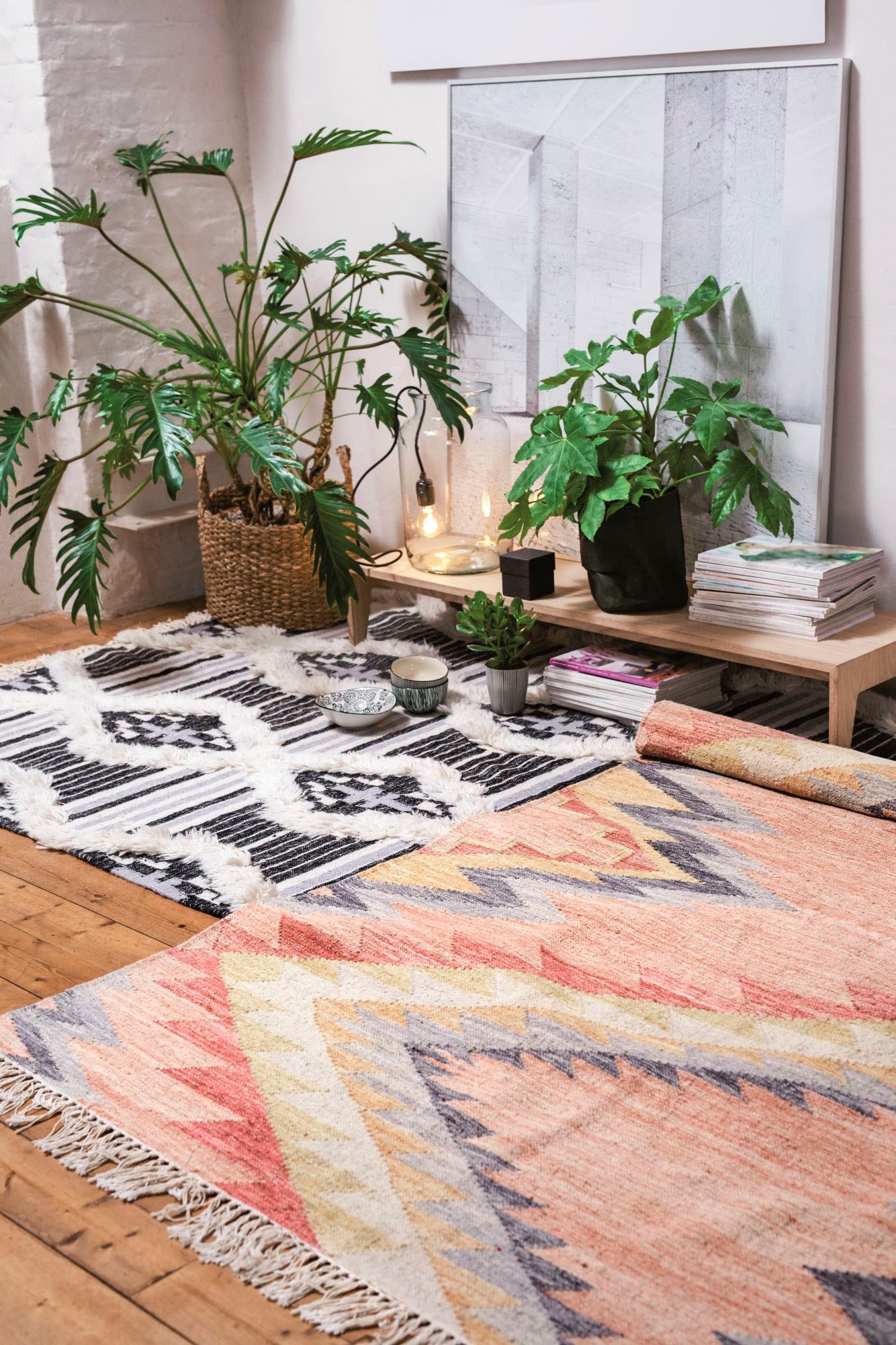 TOM TAILOR HOME Teppich »Vintage ZigZag«, rechteckig, handgewebt, mit Fransen, Boho-Style