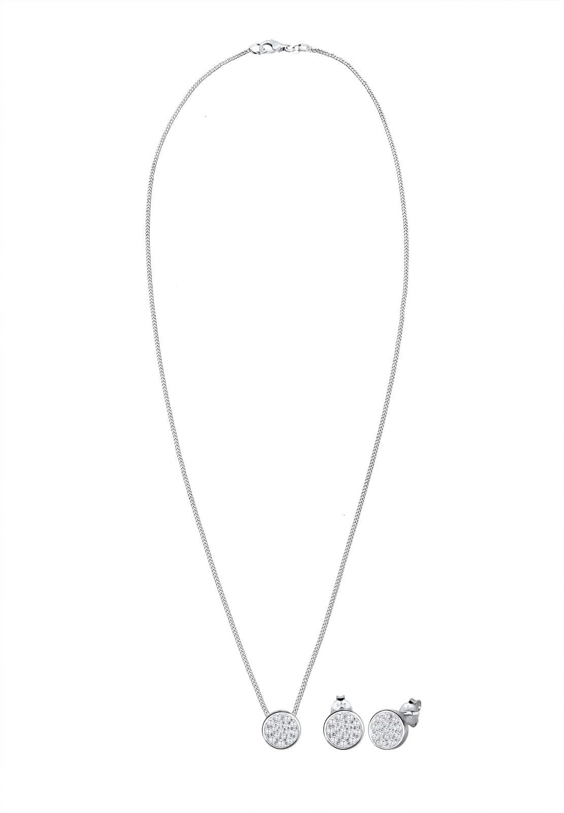 Elli Ohrring und Ketten Set »Schmuckset Zirkonia 925 Sterling Silber«