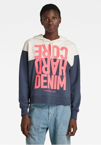 G-Star RAW Sweatshirt »Hard Core Denim Hoodie Color Block«, mit bunten Grafikprint vorne kaufen