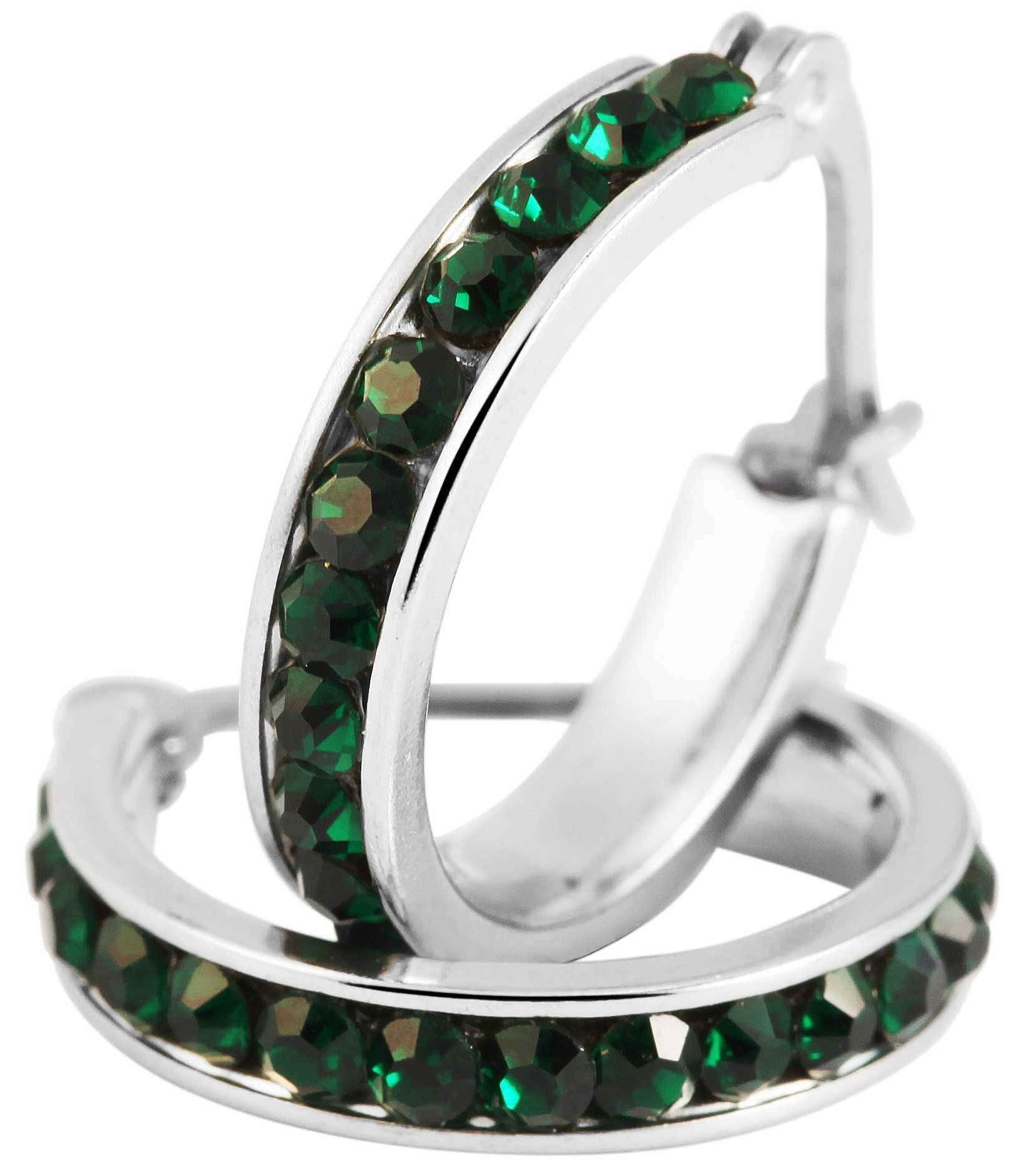 Adelia´s Paar Creolen »Damen Ohrringe ¿ Creole aus Edelstahl mit Strass Steinchen«